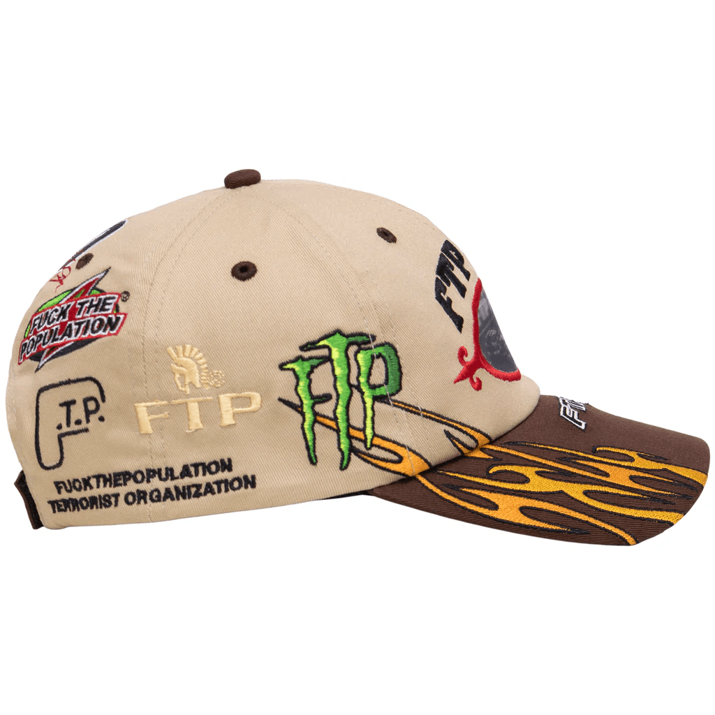 Fuck The Population FTP Raceway 6 Panel Hat - Khaki - OS Size ONE SIZE - 4 Thumbnail