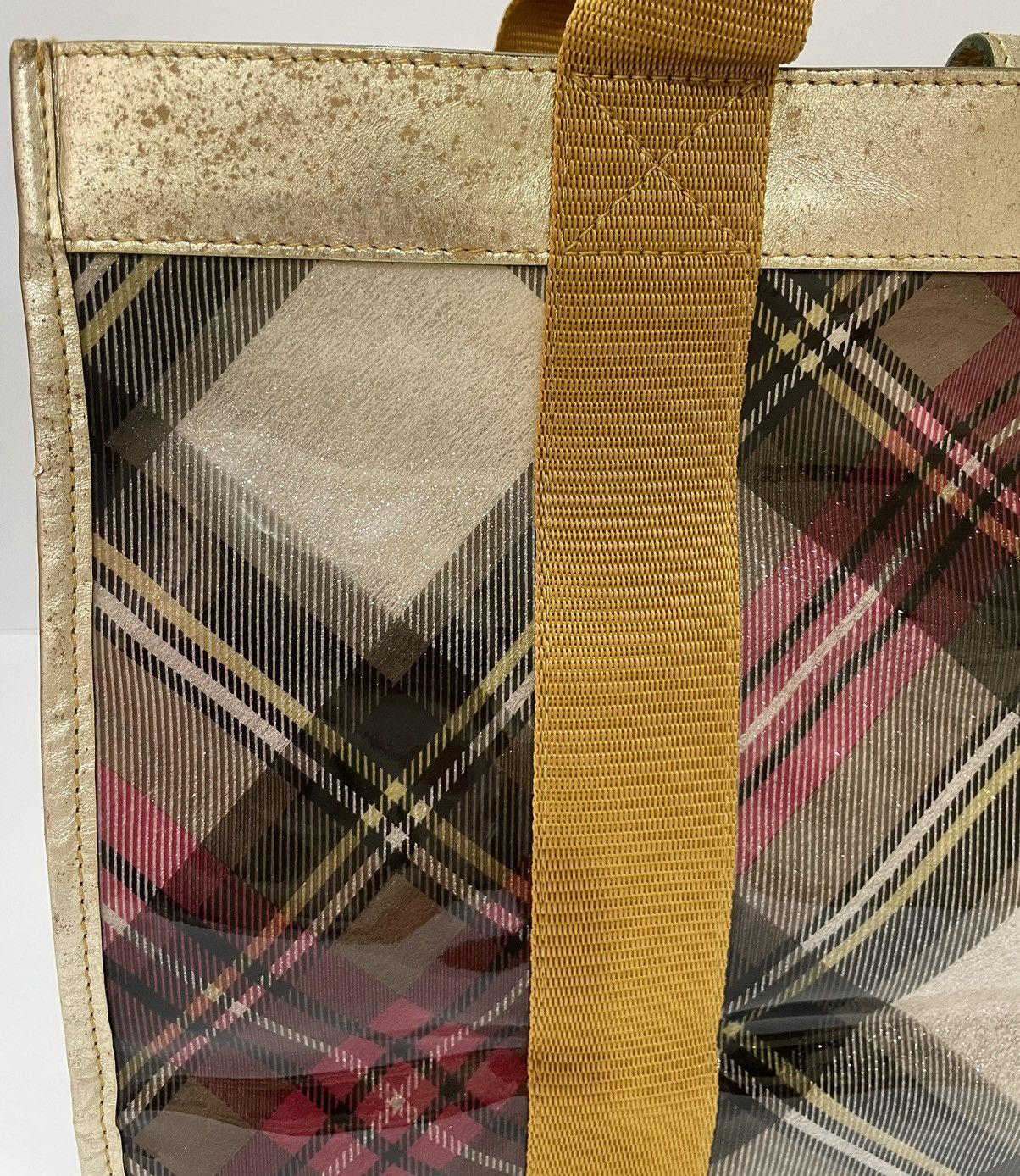 Vivienne Westwood Tartan PVC Tote with Matching Pouch – Gold Trim Size ONE SIZE - 10 Thumbnail
