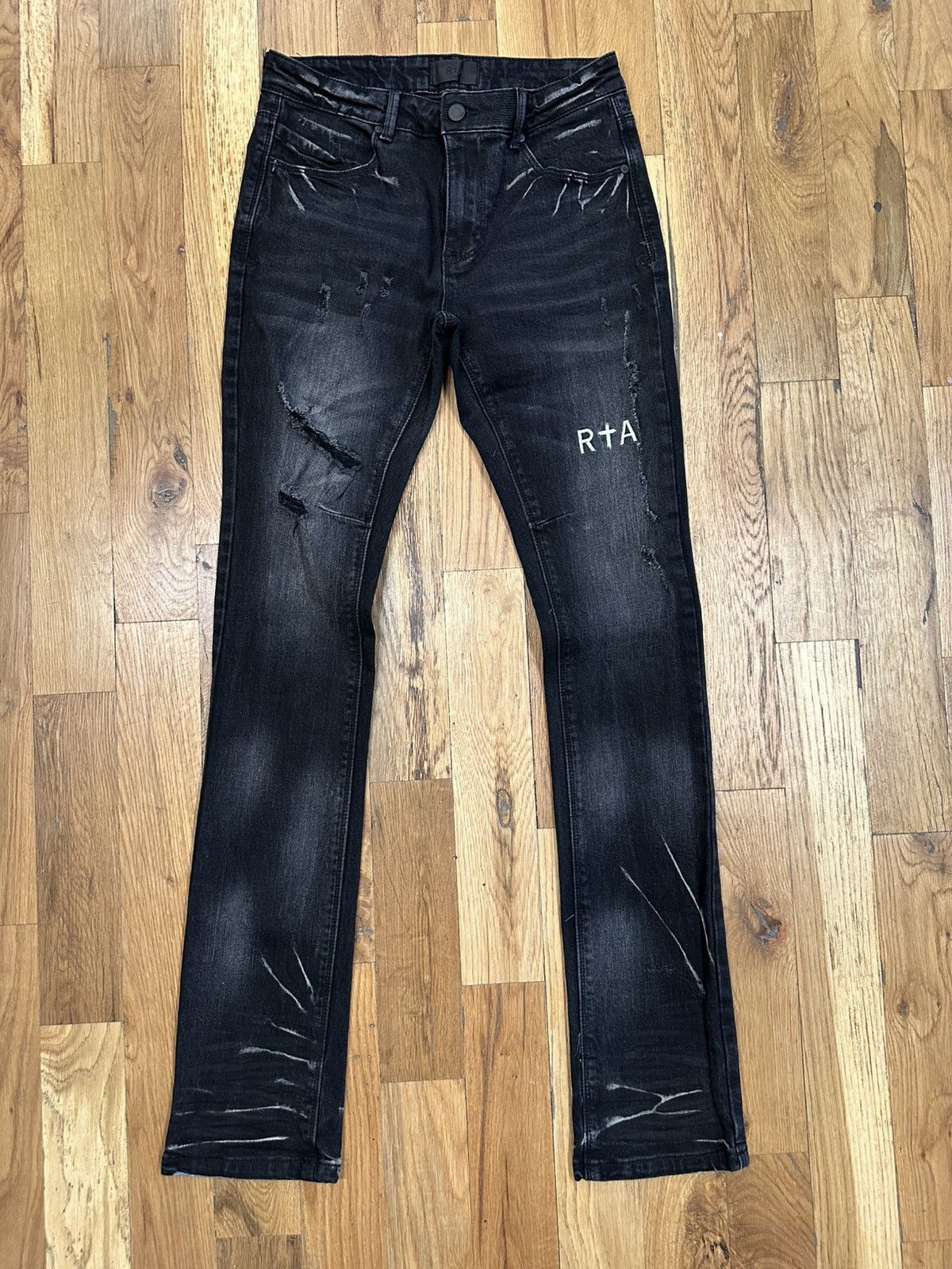Rta Rta Small White Spell Black Denim Jeans Size 30 Size US 30 / EU 46 - 1 Thumbnail