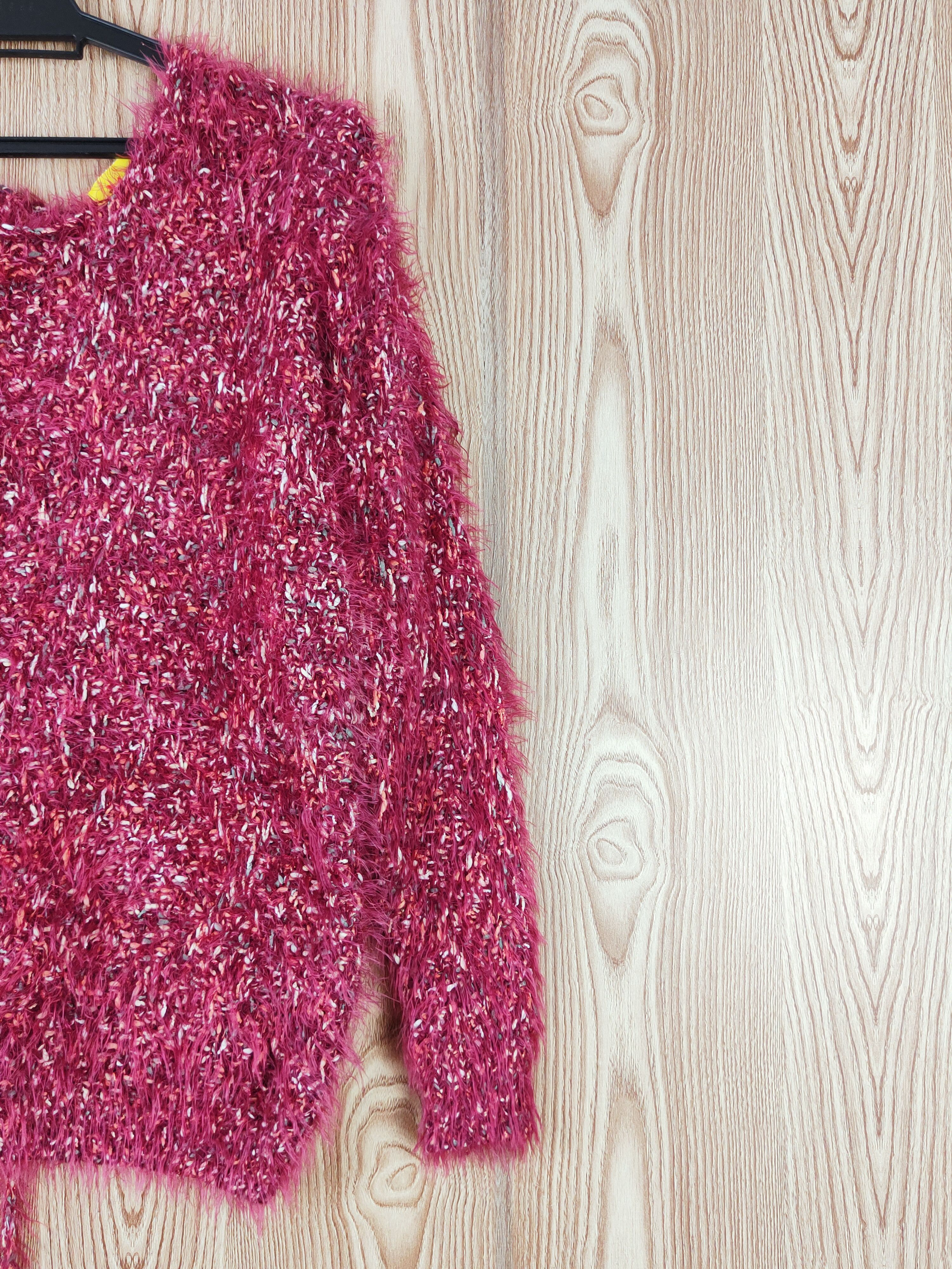Japanese Brand × Vintage Japan Maroon Shag Shaggy Fur Mohair Knitwear #W756 Size M / US 6-8 / IT 42-44 - 5 Thumbnail