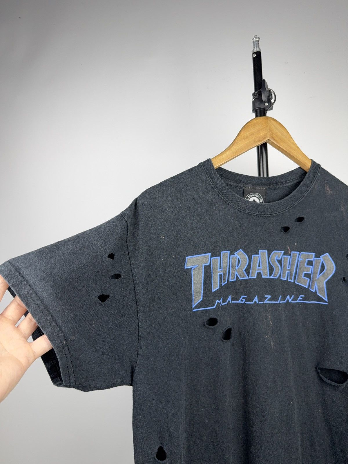 Thrasher 00s Thrasher Magazine Distressed Tee Grunge Skate T-Shirt Size US L / EU 52-54 / 3 - 2 Thumbnail