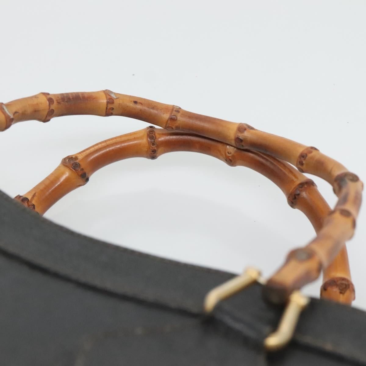 Gucci GUCCI Bamboo Hand Bag Leather Black Gold 002 1186 002 1186 Size ONE SIZE - 8 Thumbnail