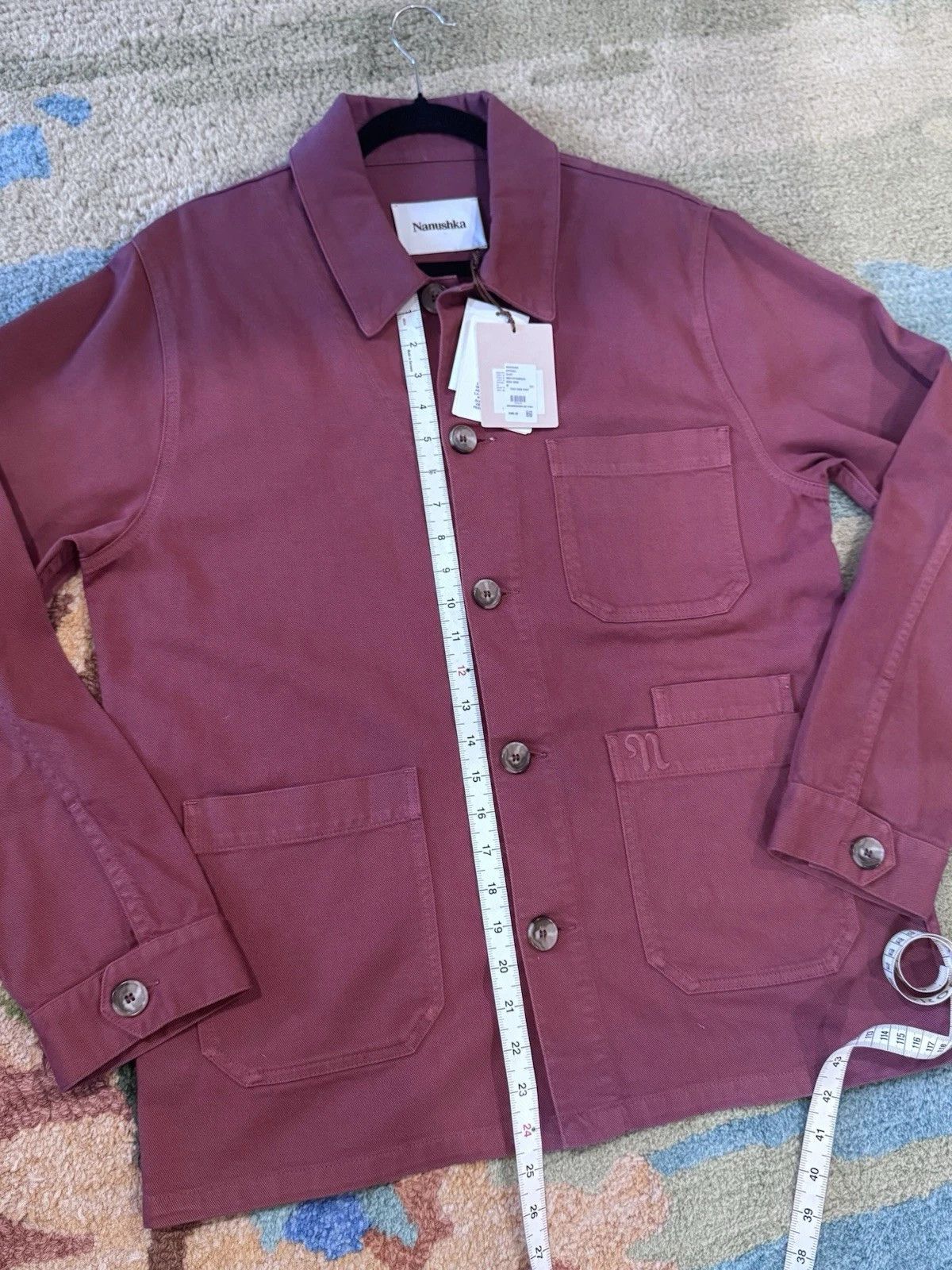 Nanushka Nanushka Men’s Theo Denim Jacket Rose Wine Size Medium Size US M / EU 48-50 / 2 - 3 Thumbnail