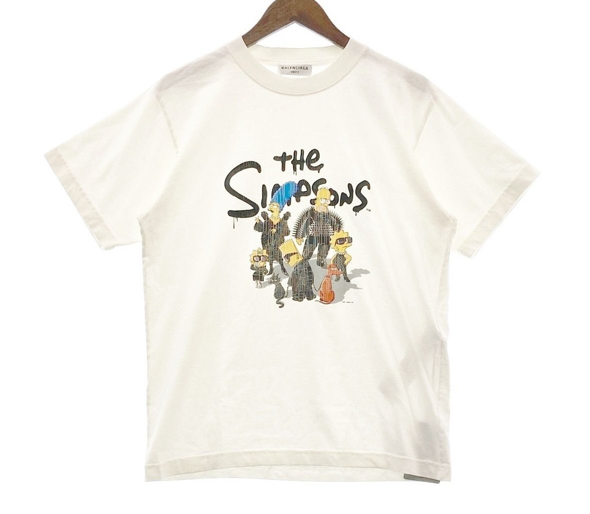 image of Balenciaga X Simpsons White T-Shirt, Men's (Size Small)