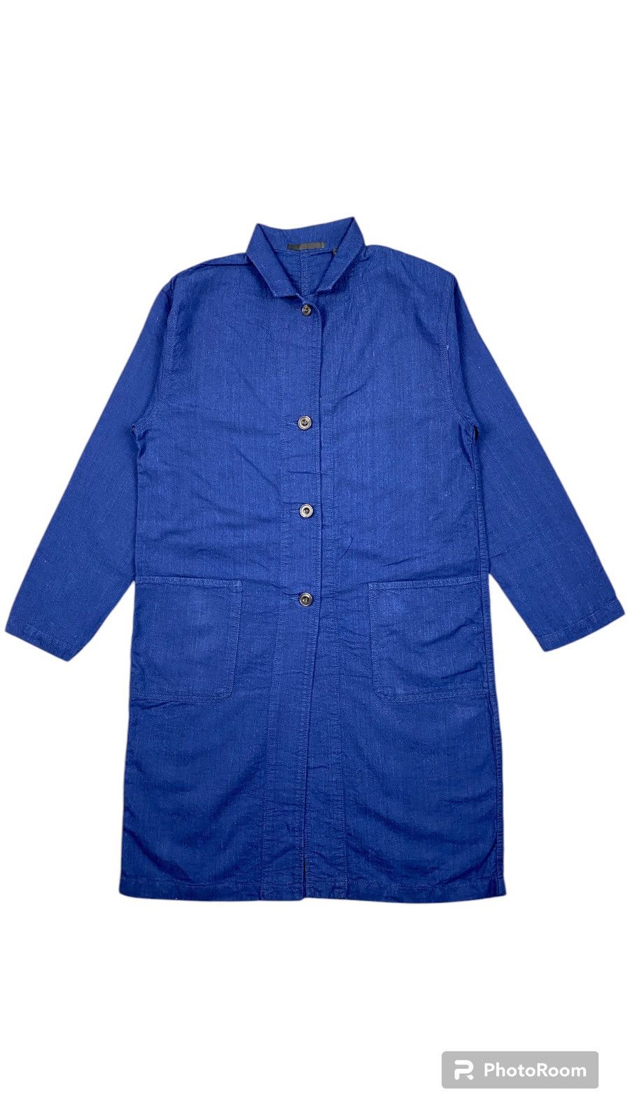 Indigo × Japanese Brand × Uniqlo Uniqlo Linen Indigo Long Jacket Size S / US 4 / IT 40 - 1 Thumbnail