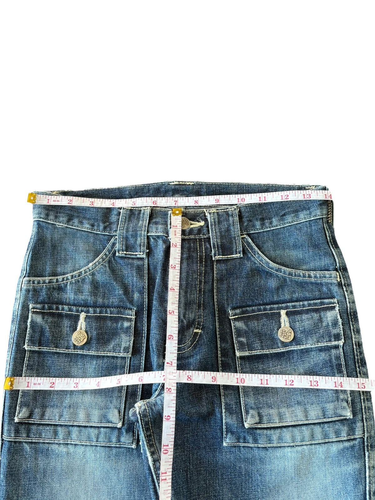 Lee Vintage Lee Union Made Distressed Bush Pants Flare Jeans Size 28" / US 6 / IT 42 - 7 Thumbnail