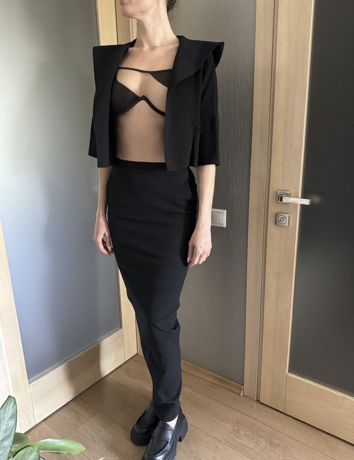 image of Rick Owens Knitted Blazer in Black, Women's (Size Small)