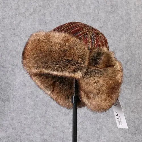 VIBE Vintage Bomber Hat Rex Rabbit Fur Trapper Hat Size ONE SIZE - 4 Thumbnail