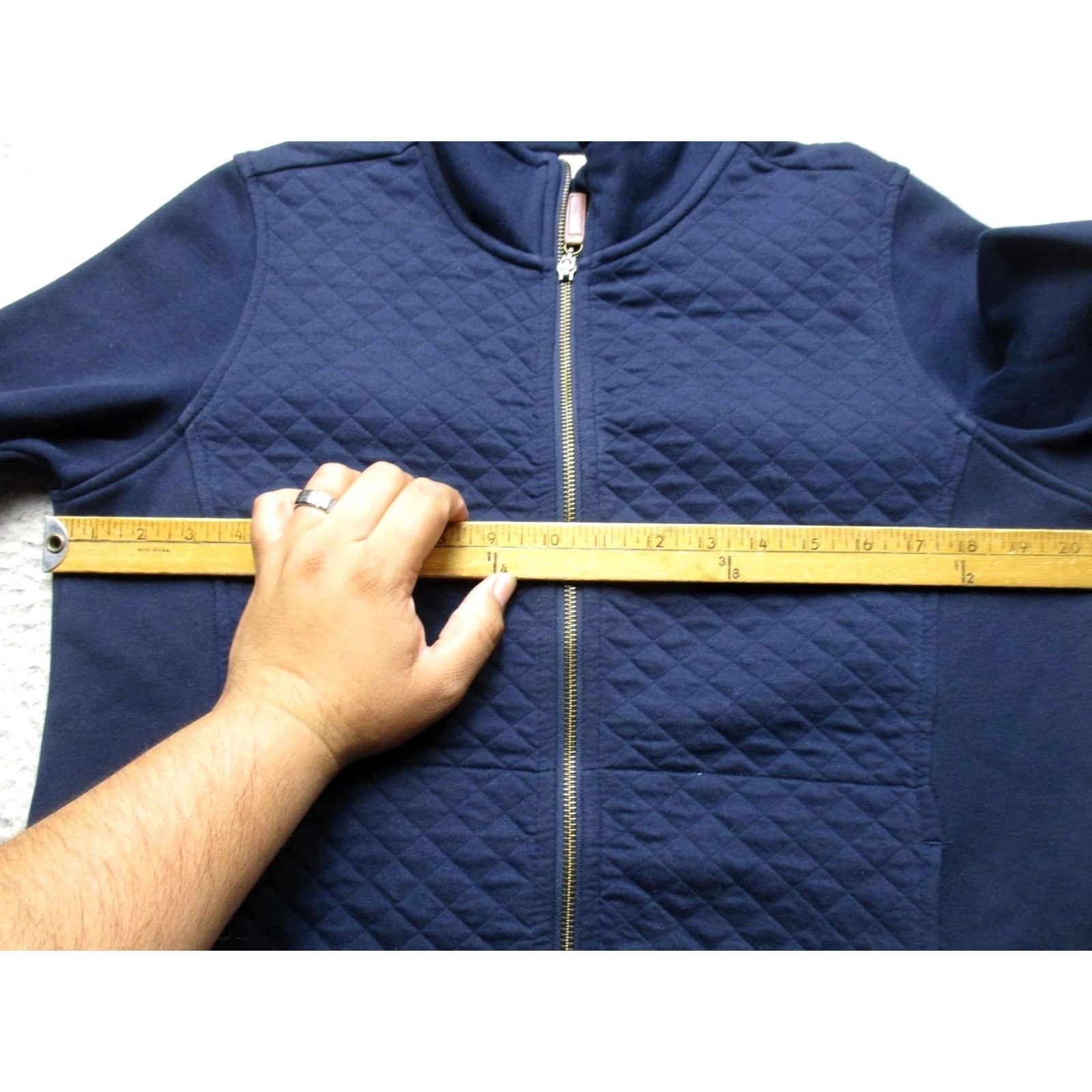 Vintage LL Bean Womens Medium Blue Quilted Knit Jacket Casual Layering Size M / US 6-8 / IT 42-44 - 6 Thumbnail
