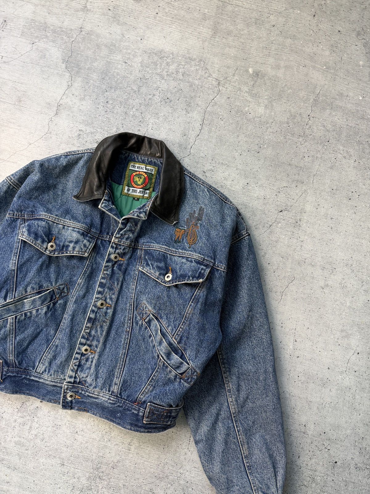 Denim & Co. Vintage 70s Denim Bomber Jacket Size US S / EU 44-46 / 1 - 2 Thumbnail