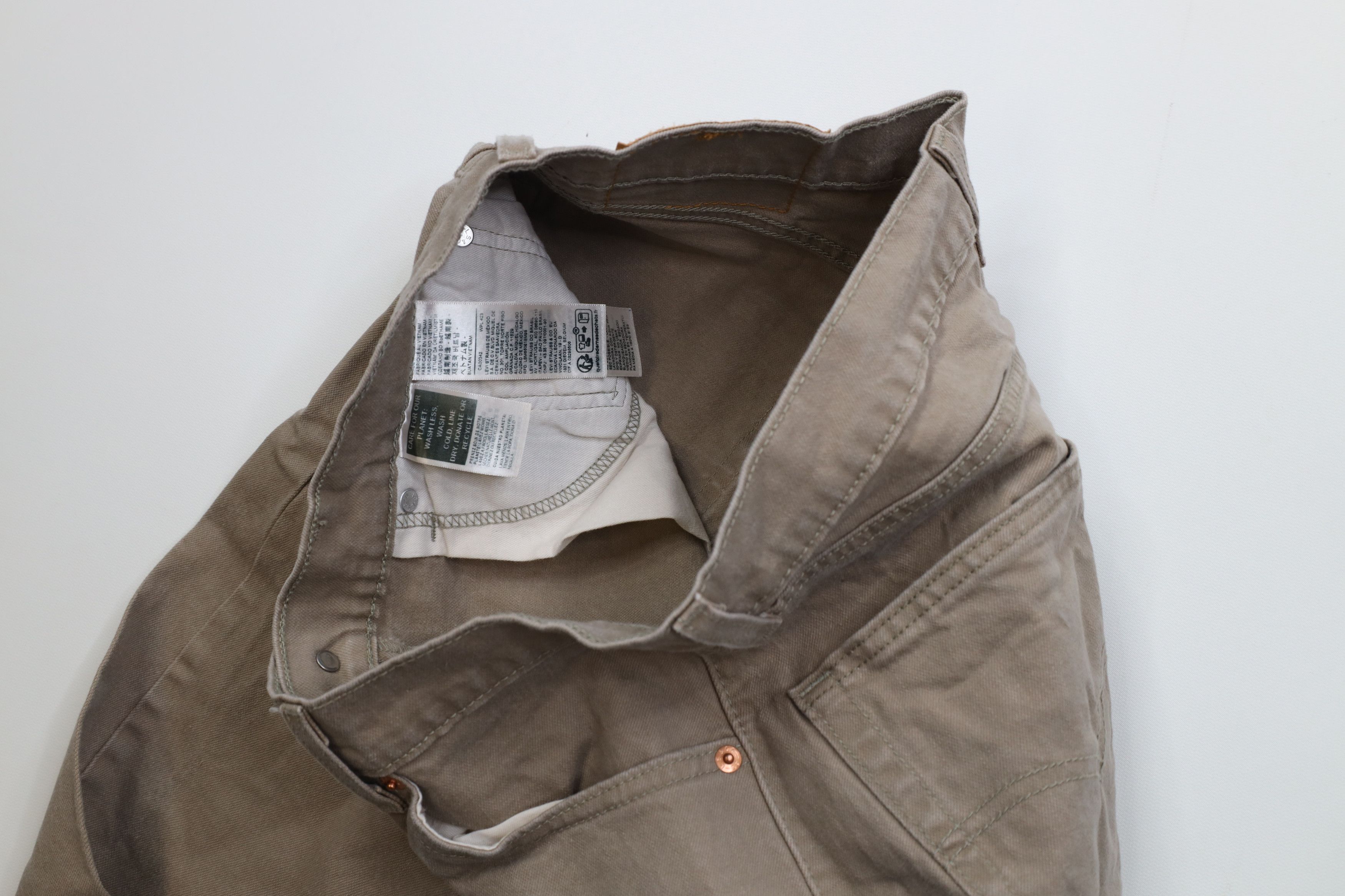Levi's Vintage Y2K Levis 505 Regular Straight Leg Denim Jeans Beige Size US 30 / EU 46 - 8 Thumbnail
