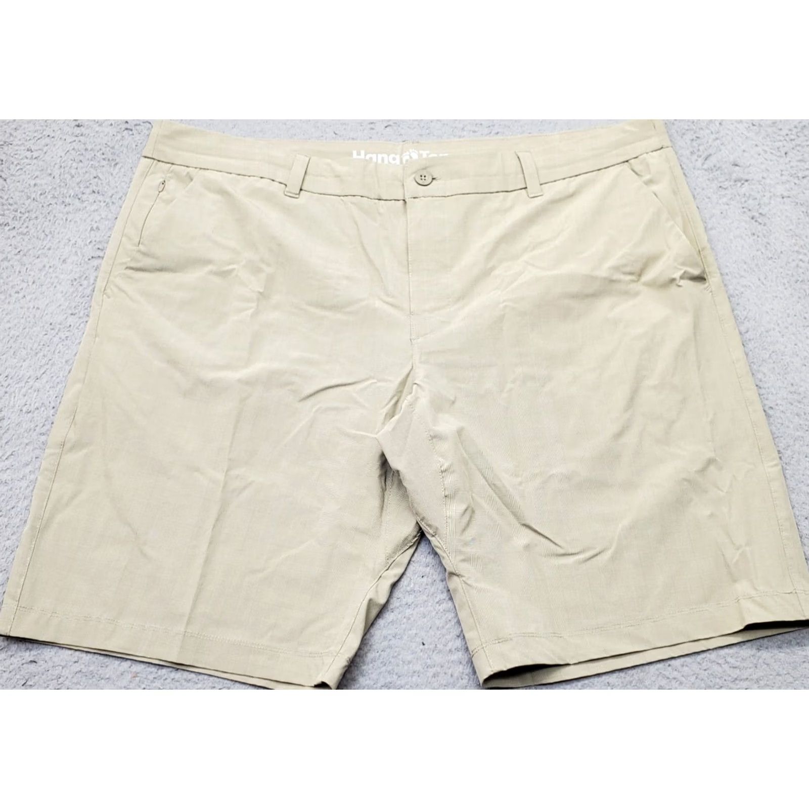 Hang Ten Hang Ten Chino Shorts Mens 40 Tan Self Plaid Casual Lightweight Performance Shirt Size US 40 / EU 56 - 2 Thumbnail