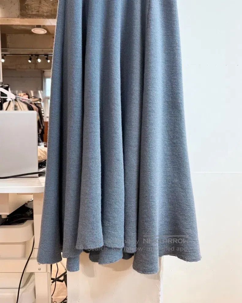 Jil Sander Jil Sander Blue Belted Wool Long Skirt Size 37" - 4 Thumbnail