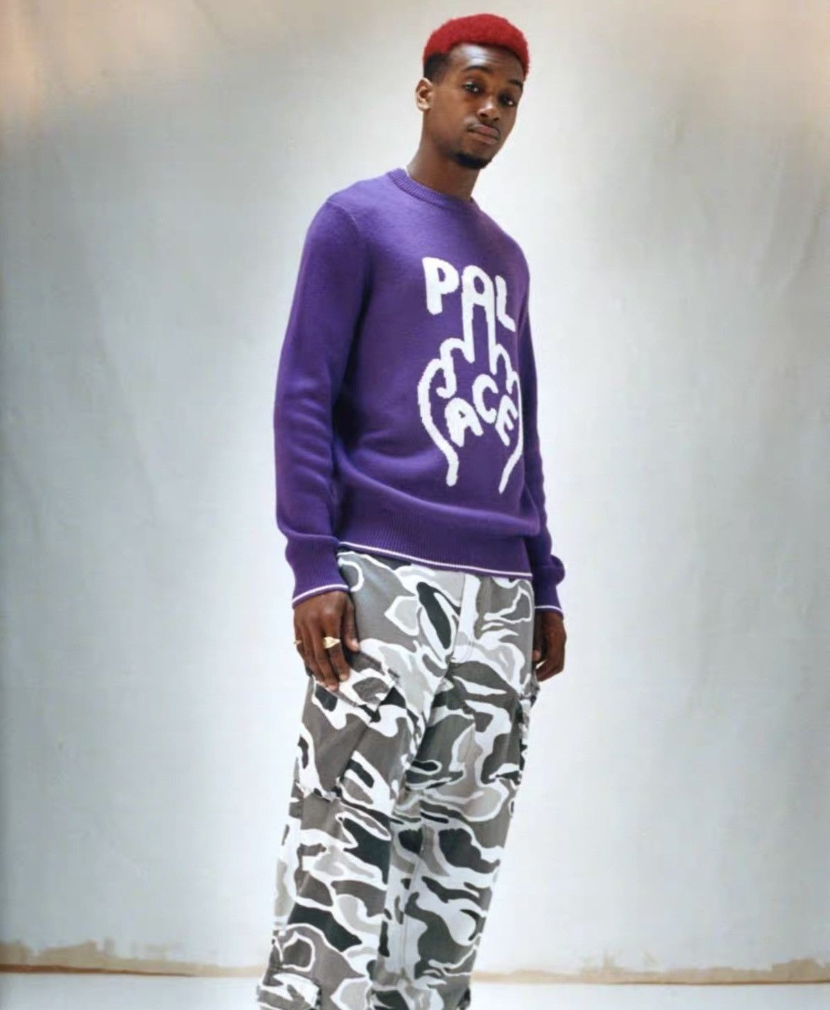Palace PALACE Middle Finger Wool Crewneck Sweater Size US L / EU 52-54 / 3 - 4 Thumbnail
