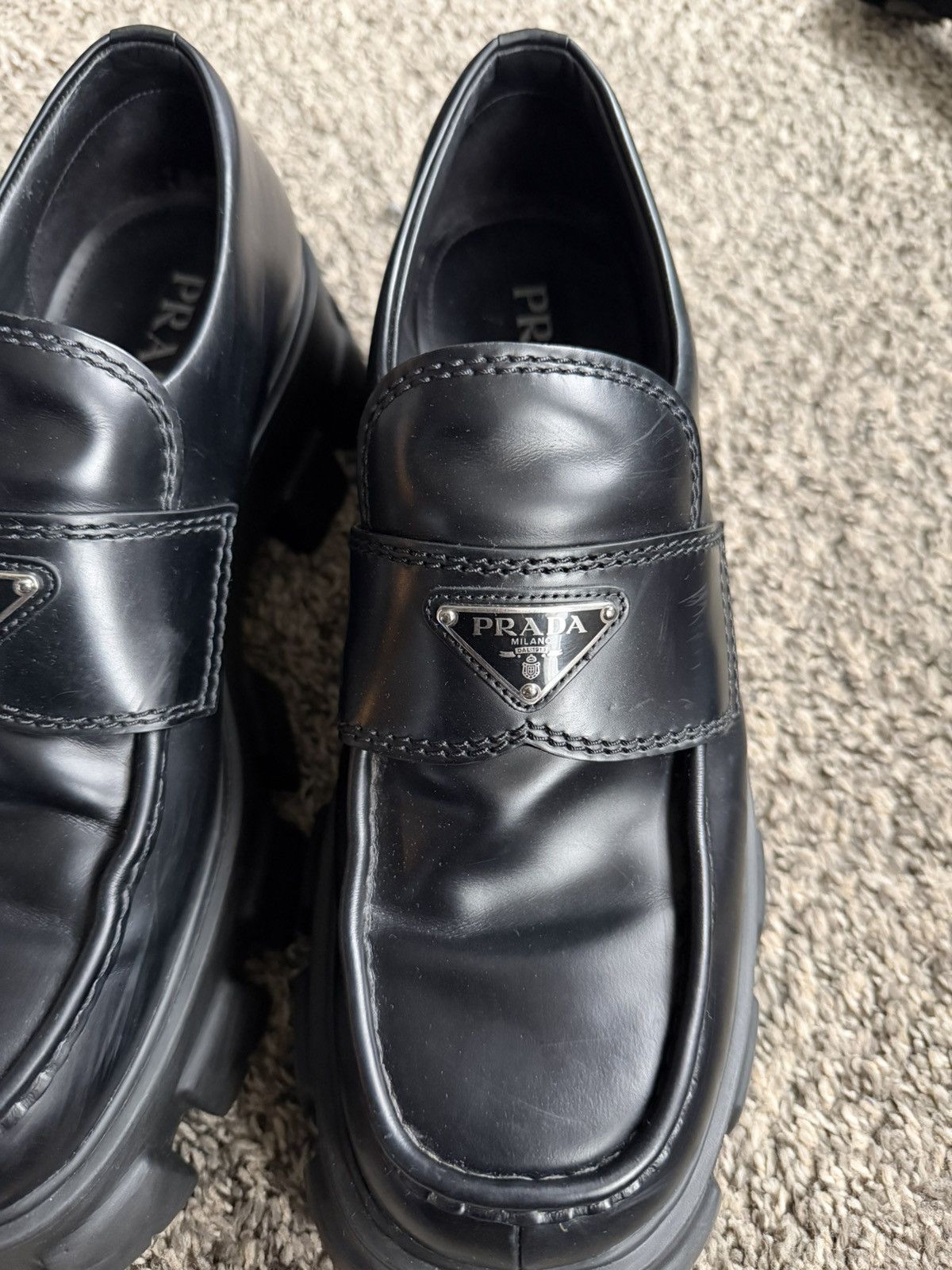 Prada Prada Monolith Brushed Leather Loafer. Size US 9 / EU 42 - 15 Thumbnail