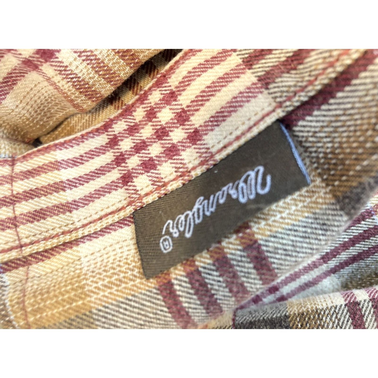 Wrangler Wrangler Pearl Snap Shirt Mens XL Brown Plaid Western Rockabilly Cowboy Button-Up Collared Long Sleeve Size US XL / EU 56 / 4 - 5 Thumbnail
