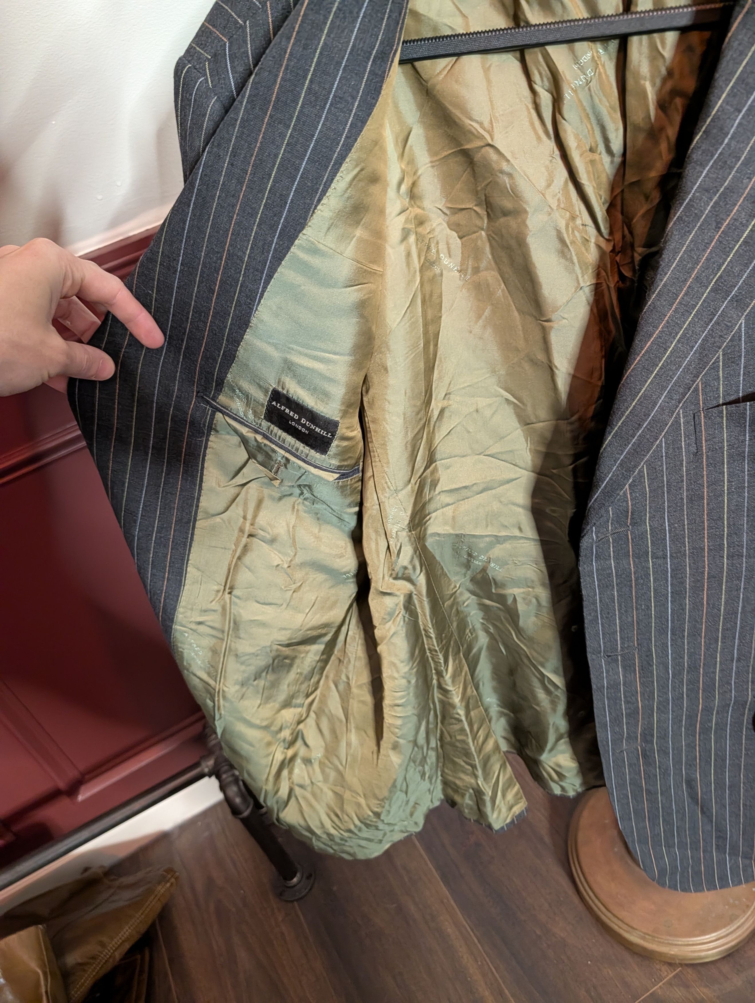 Alfred Dunhill Multicolor pinstriped RRP $2200 Italian sport coat 44R Size 44R - 9 Thumbnail