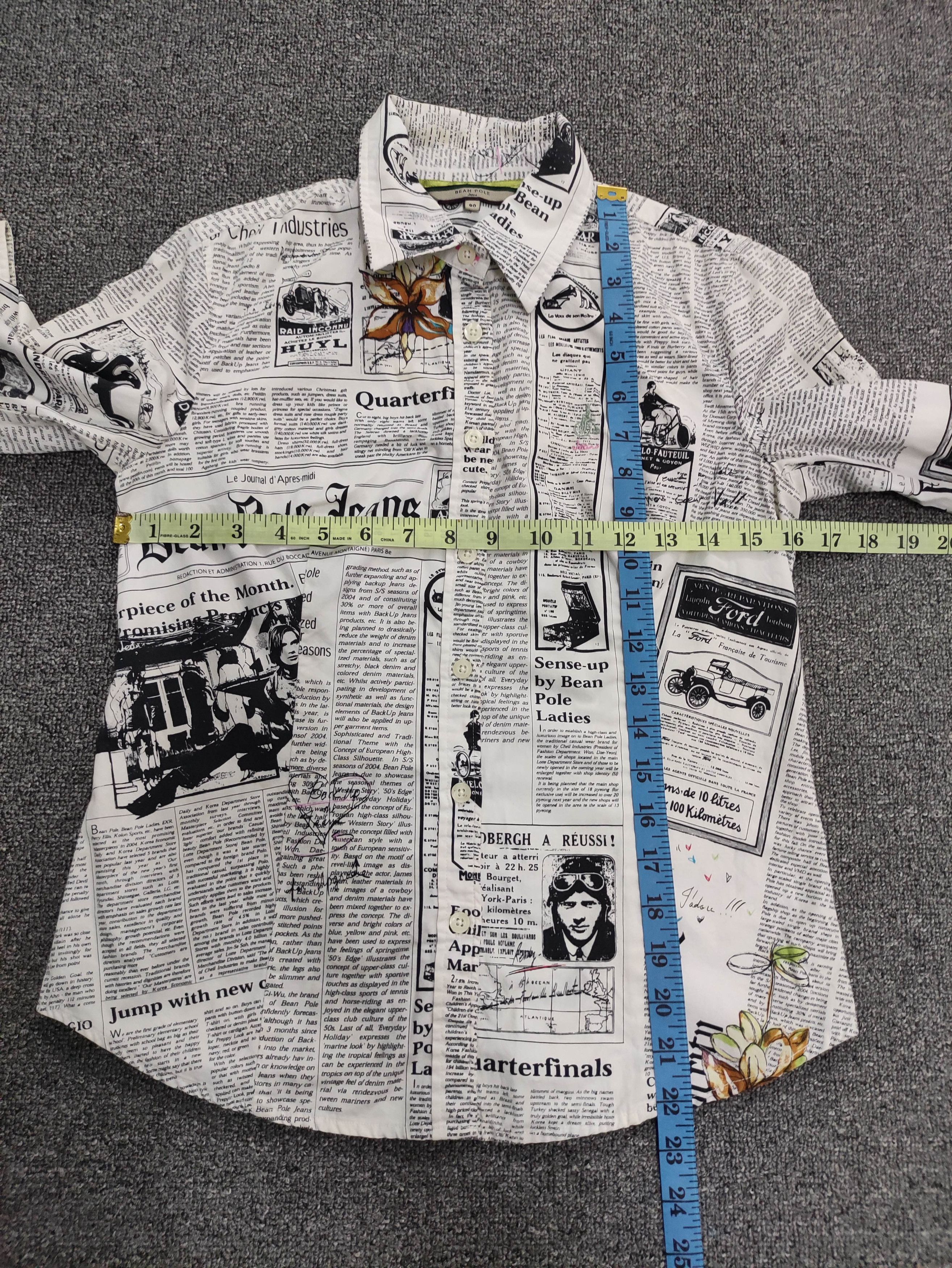 BEANPOLE Vintage Bean Pole Newspaper Shirt Button Up Long Sleeve Size XXS / US 00 / IT 34 - 9 Thumbnail