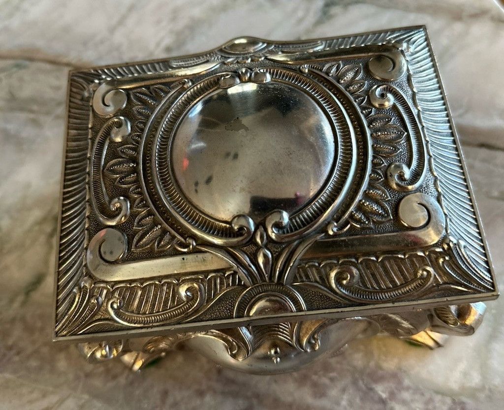 The Unbranded Brand Vintage Art Nouveau Silverplate Victorian Ornate 6” Jewely B Size ONE SIZE - 5 Thumbnail