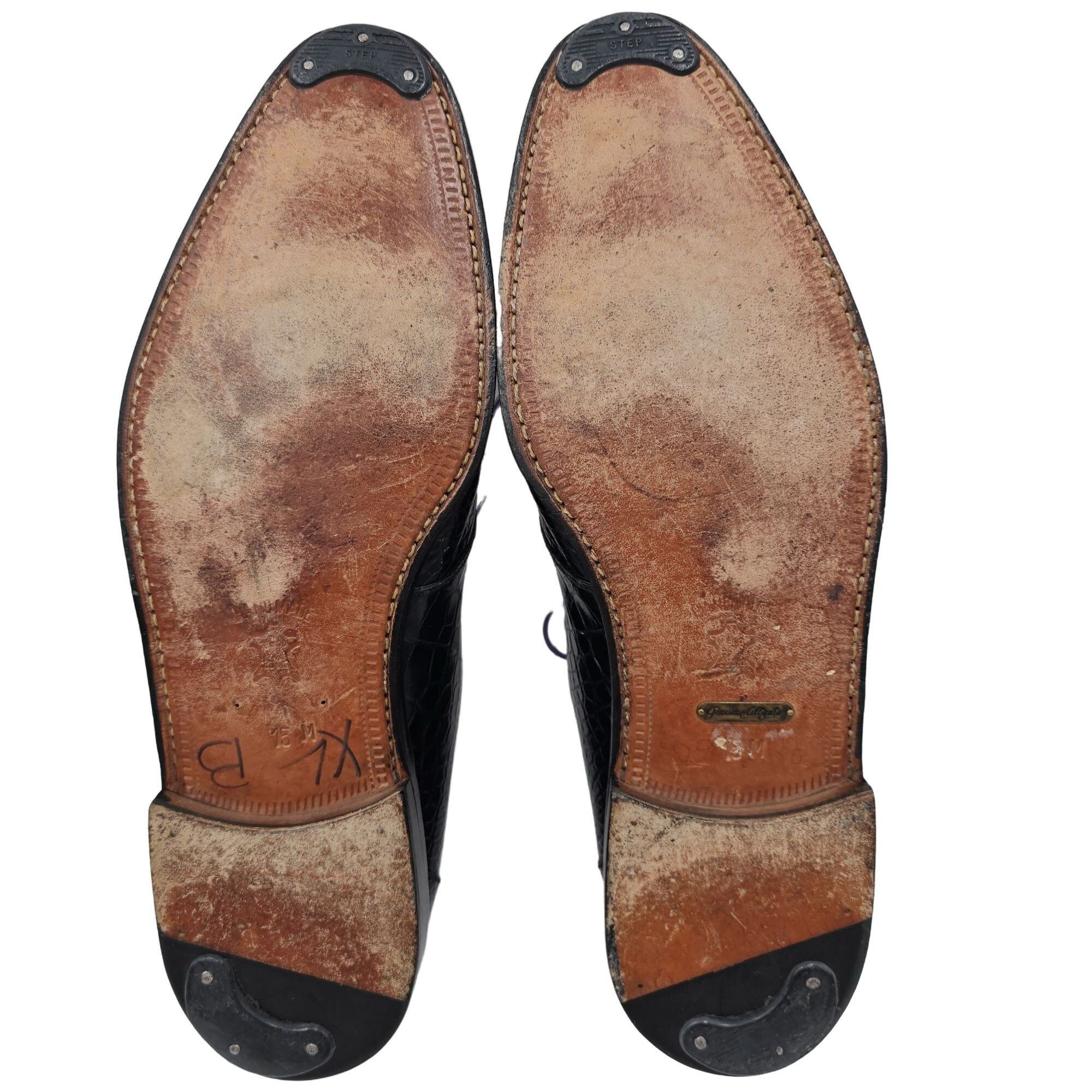 Other Vintage Exotic Full Alligator Men 15 Black Dress Shoes Paolo Size US 15 / EU 48 - 4 Thumbnail