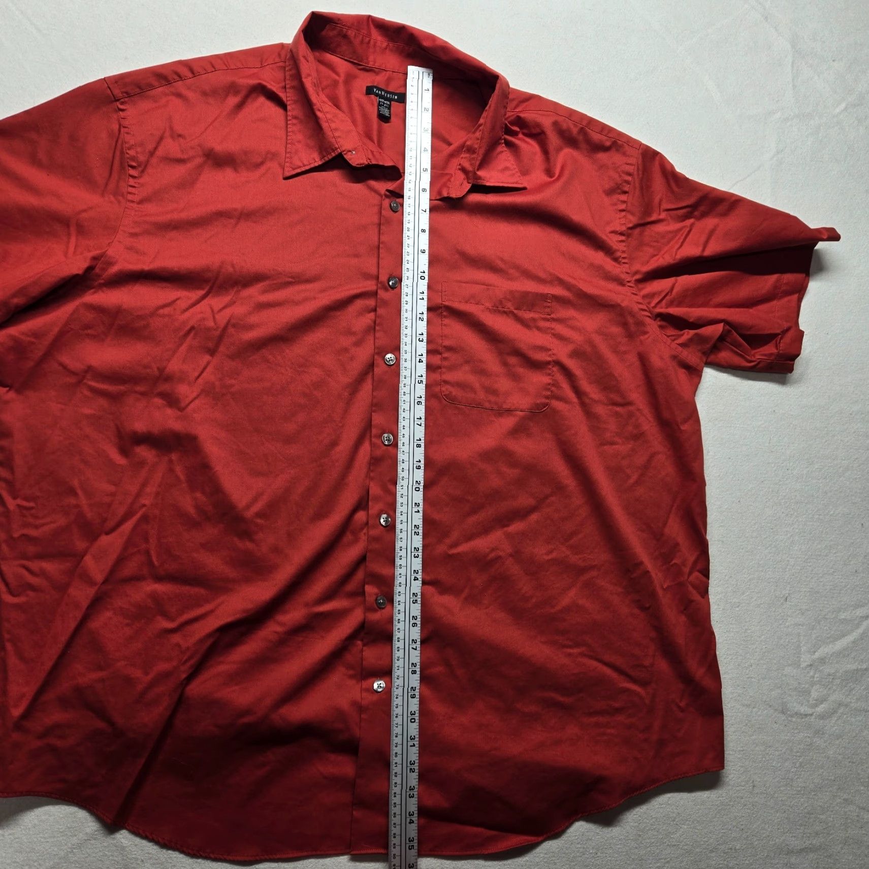 Van Heusen Van Heusen Shirt Orange Short Sleeve Button-Up Adult Men 4XLT Tall Size US XXL / EU 58 / 5 - 6 Thumbnail