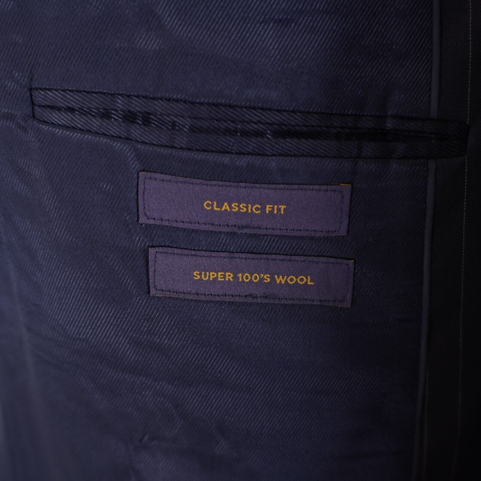 Stafford Stafford Super 100s Wool Blue Striped 2 Piece Suit 44R 37/33 Size 44R - 13 Thumbnail