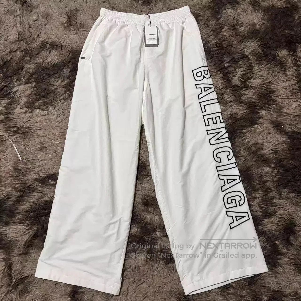 Balenciaga Side-striped Stretch-twill Trousers - Black White | Grailed
