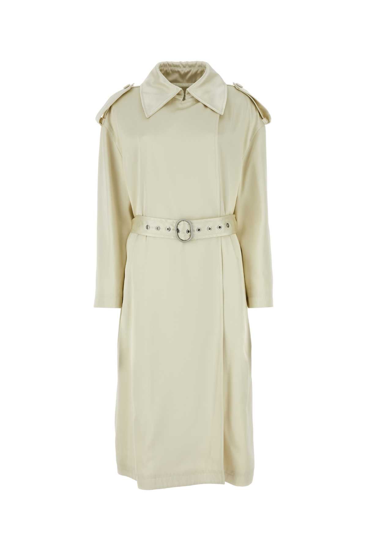 image of Jil Sander Ivory Viscose Blend Coat in White, Women's (Size Small)