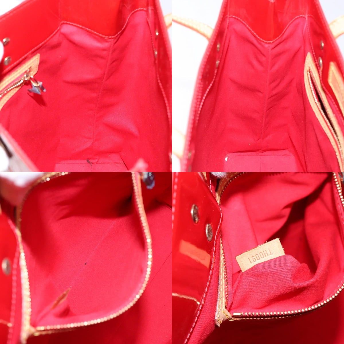 Louis Vuitton LOUIS VUITTON Monogram Vernis Reade MM Hand Bag Red Rouge Size ONE SIZE - 12 Thumbnail