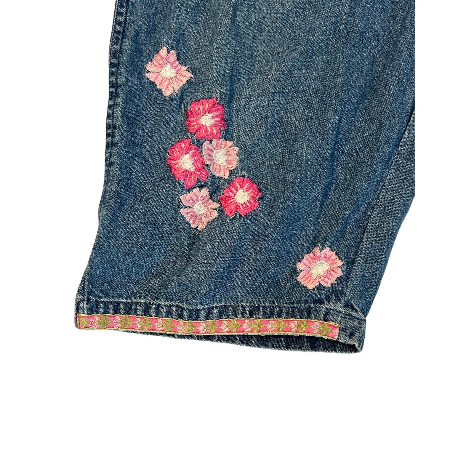 Other Agapo Denim Pink Flower Overalls Size S 100% Cotton Size S / US 4 / IT 40 - 4 Thumbnail
