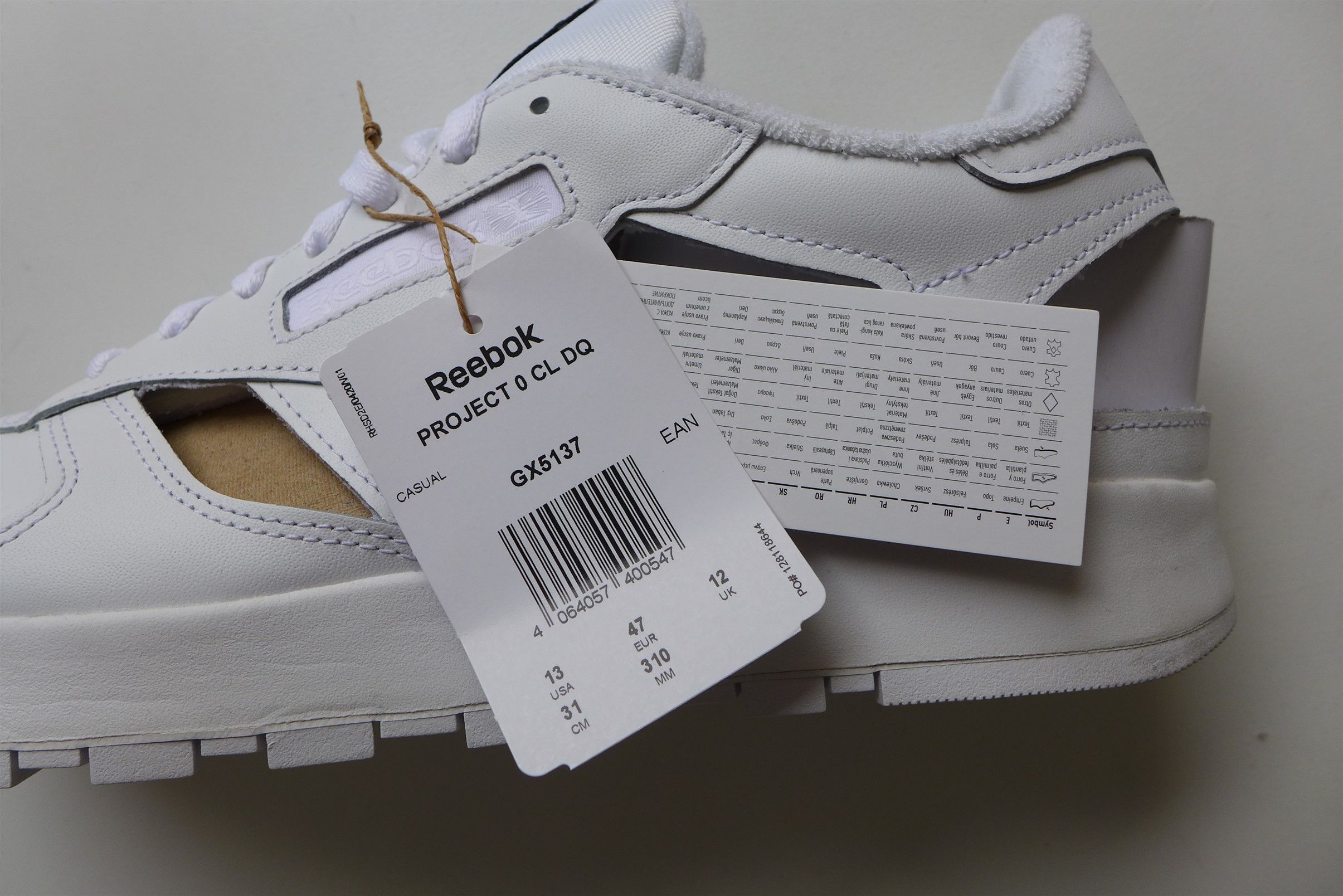 Maison Margiela × Reebok Magiela x Reebok Tabi White Classic Leather DQ Sneakers Size US 13 / EU 46 - 15 Thumbnail