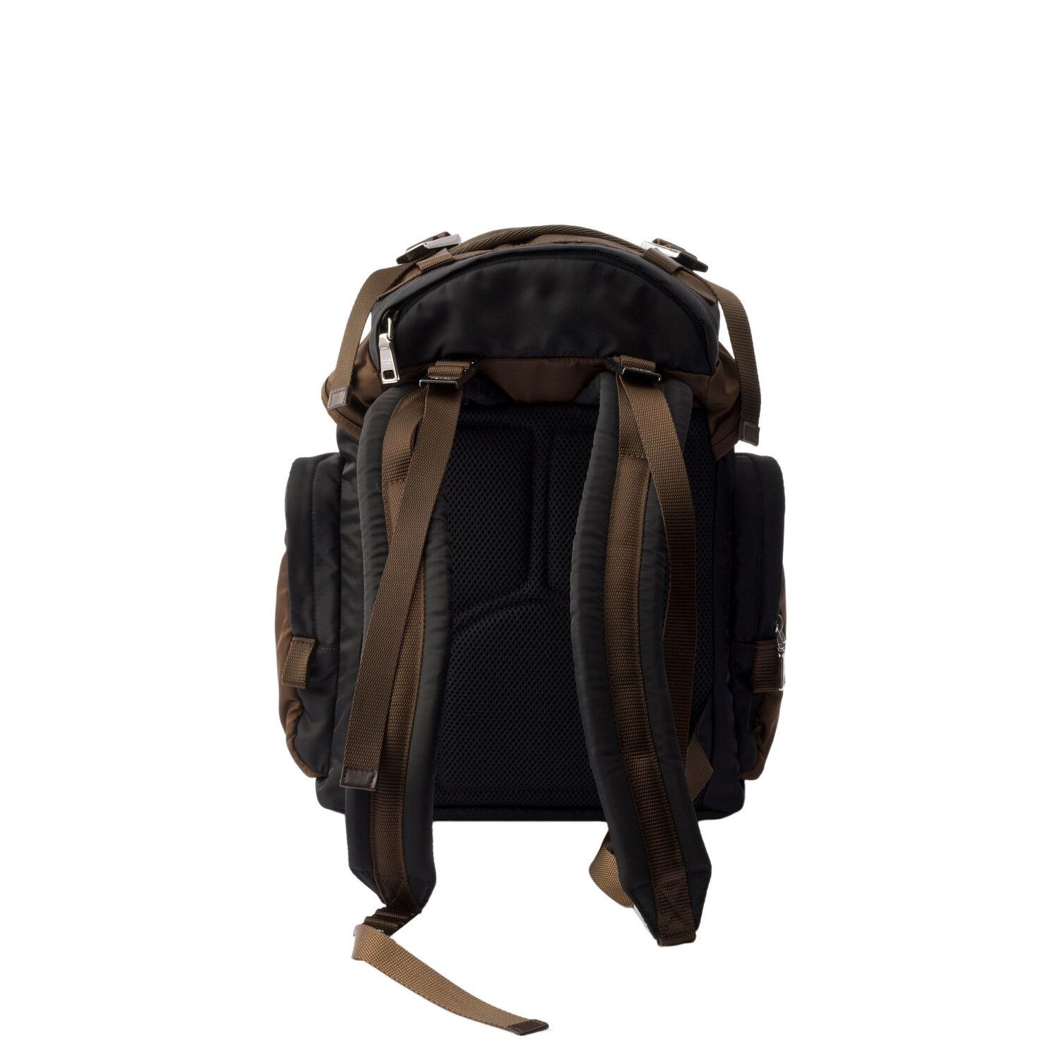 Prada PRADA $3500 Black/Burnt Re-Nylon And Leather Backpack New & Size ONE SIZE - 3 Thumbnail