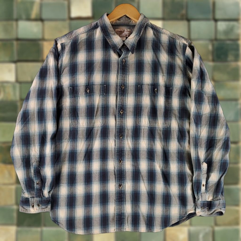 Filson Filson Flannel Button Up Shirt Blue White Plaid Long Sleeve Mens XL Multicolor Size US XL / EU 56 / 4 - 1 Thumbnail