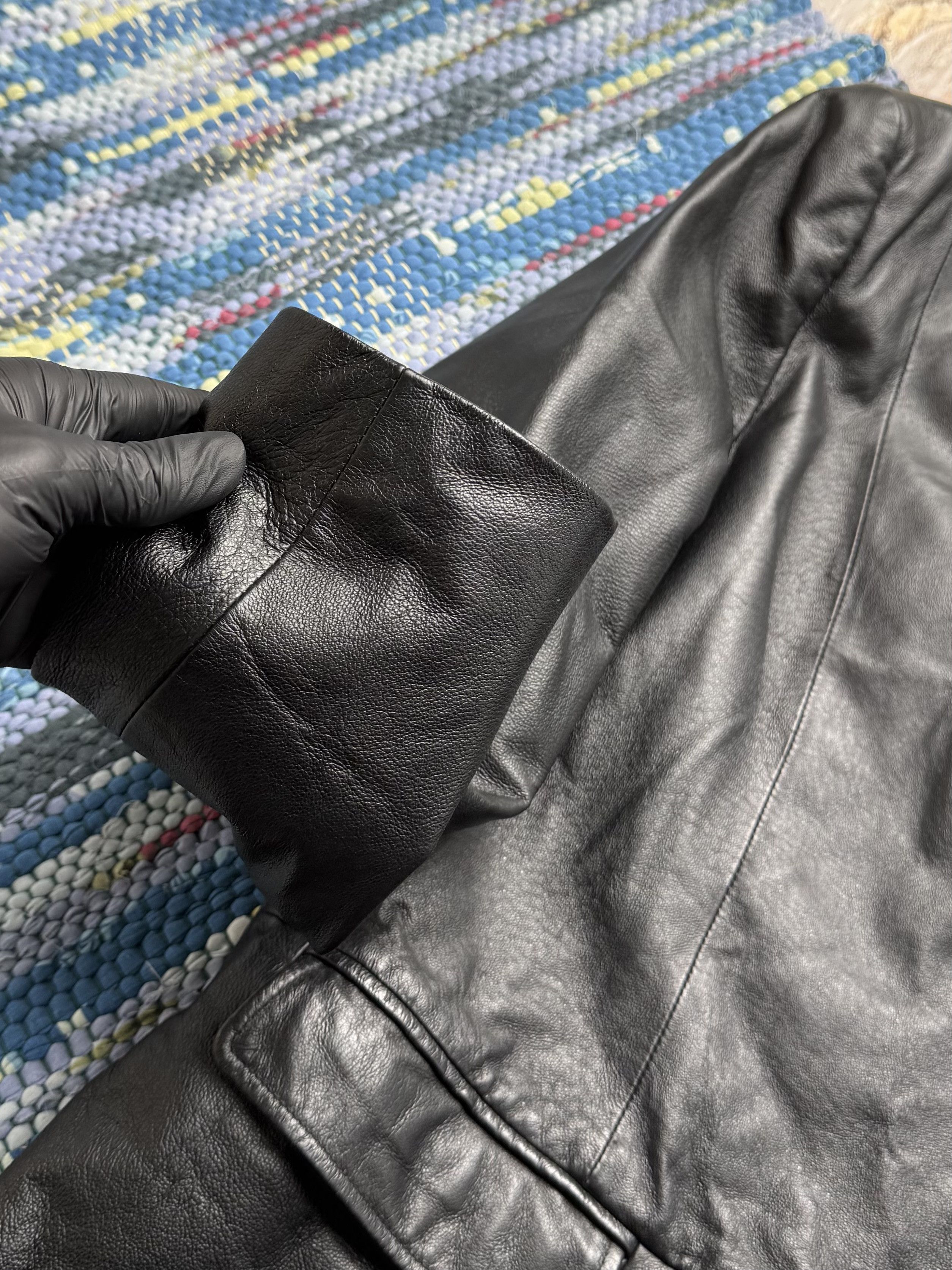 Vintage Vintage Real Leather Button Up Jacket Classic Office Blazer Size L / US 10 / IT 46 - 3 Thumbnail
