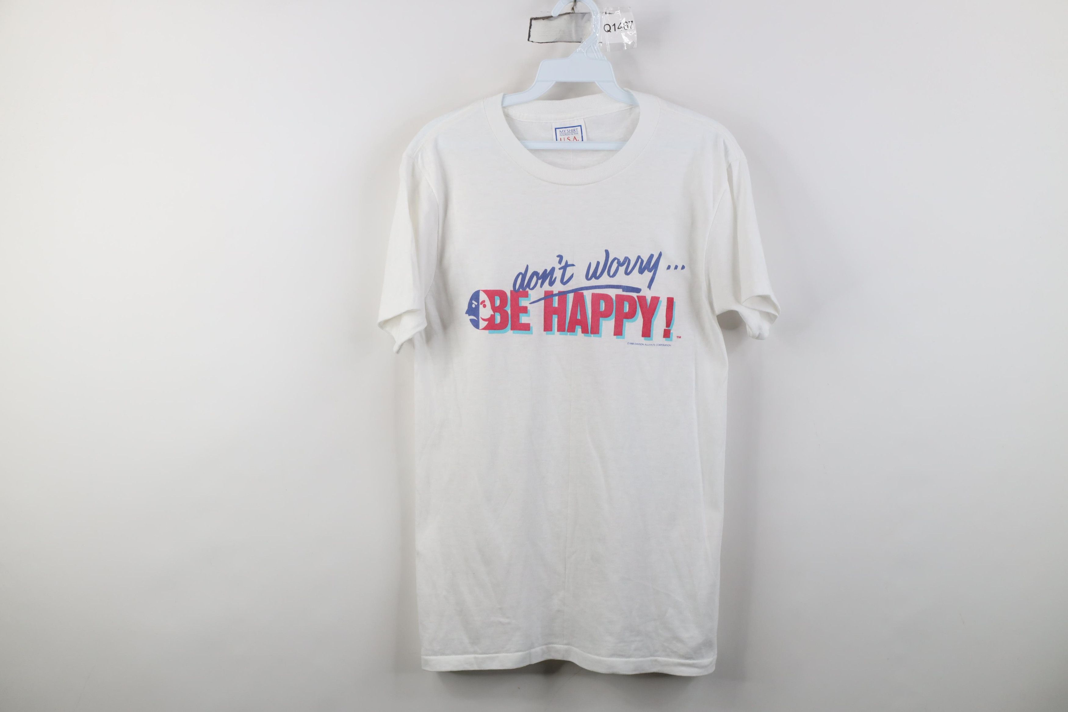 Vintage Vintage 80s McFerrin Don't Worry Be Happy Band T-Shirt USA Size M / US 6-8 / IT 42-44 - 1 Thumbnail