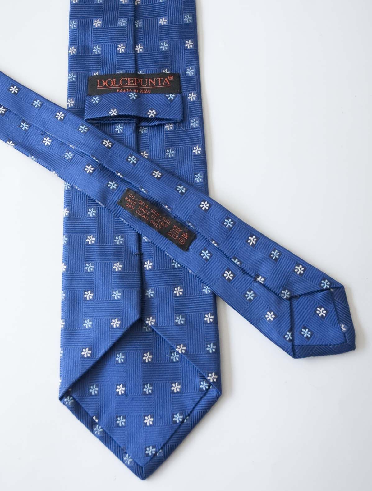 Dolcepunta Dolcepunta Tie 100% Silk Made in Italy Blue Size ONE SIZE - 3 Thumbnail