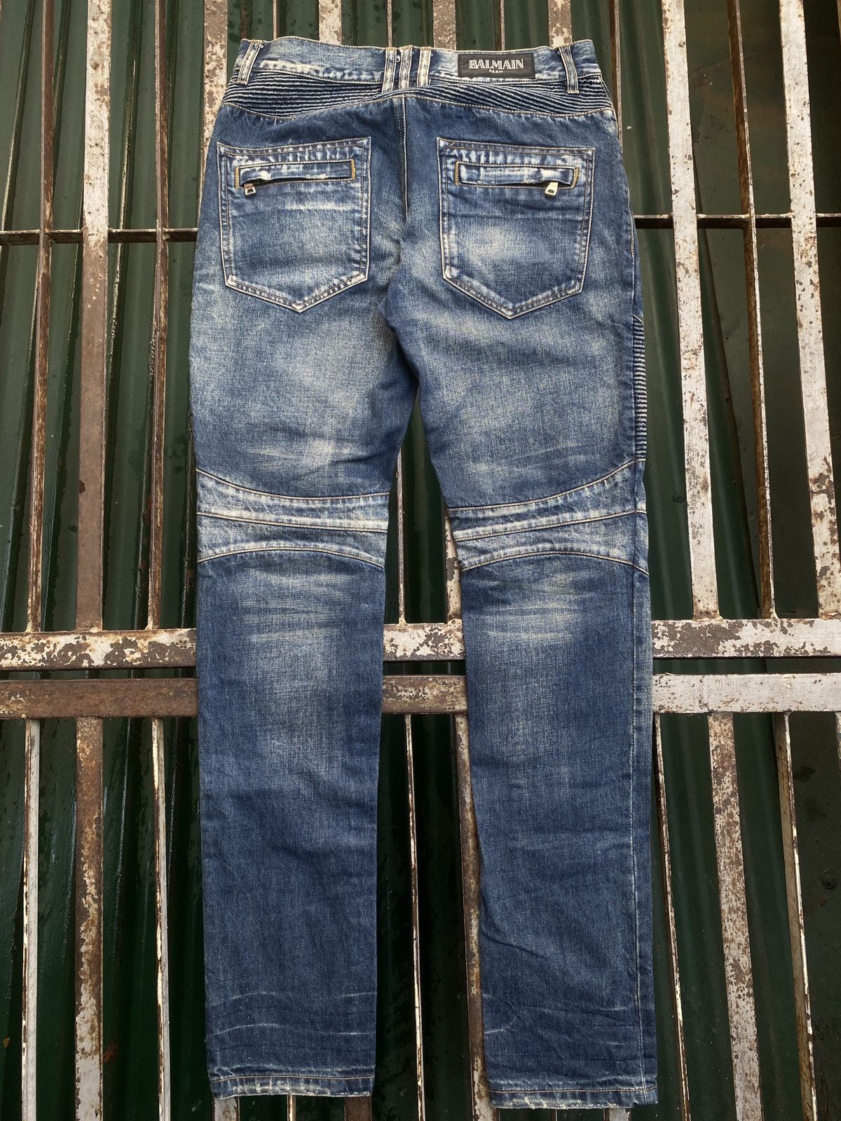 Balmain Balmain - Distressed Biker Jeans Denim Blue Washed Size US 30 / EU 46 - 6 Thumbnail
