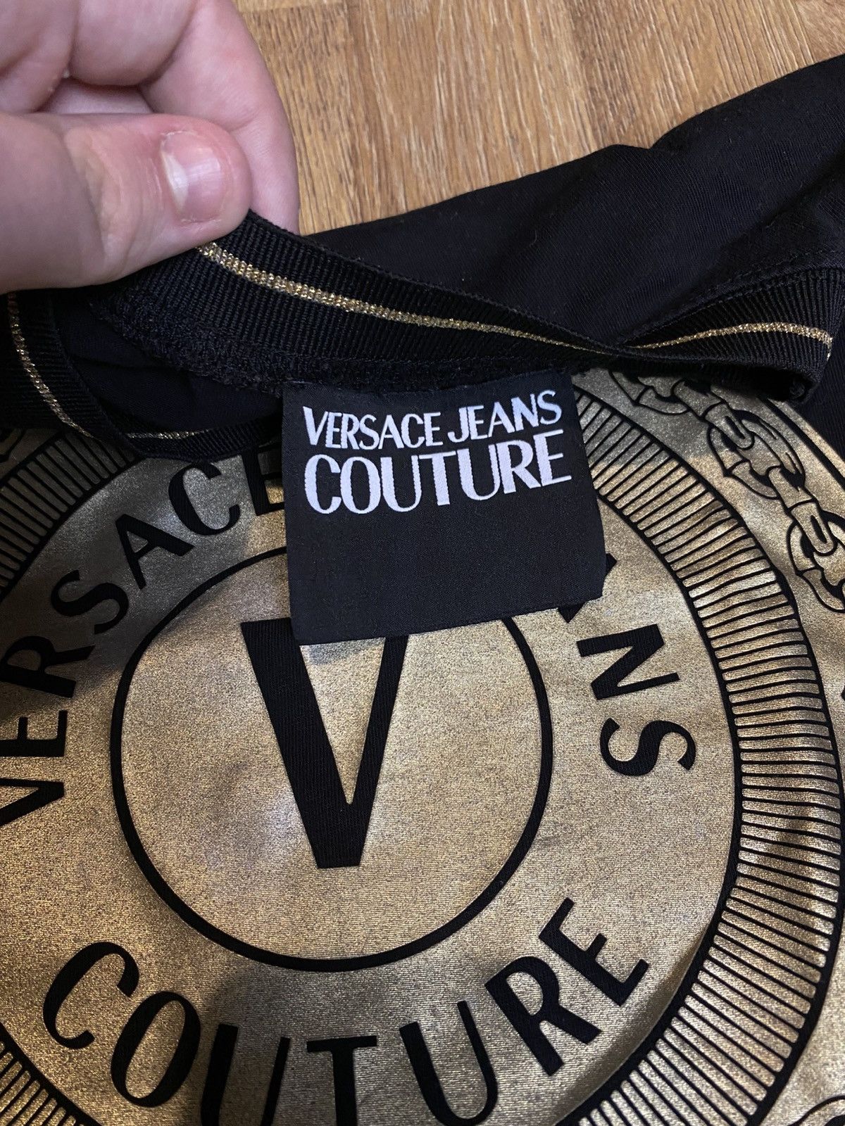 Versace × Versace Jeans Couture Versace JC Big logo black t shirt Size S / US 4 / IT 40 - 3 Thumbnail