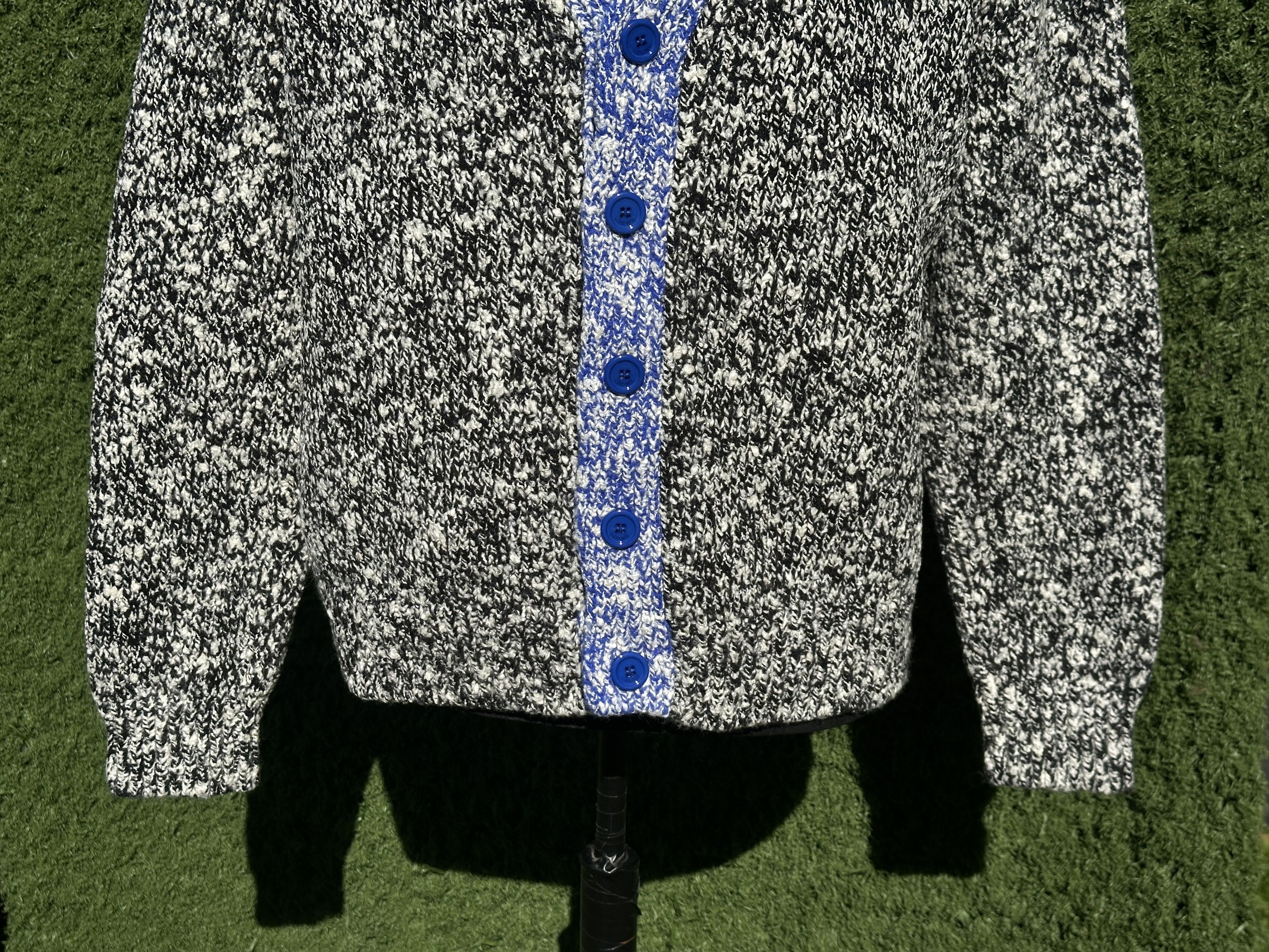 Loewe Loewe Wool Cardigan XL Blue Logo Back Knit Dropped Shoulder Size US XL / EU 56 / 4 - 8 Thumbnail