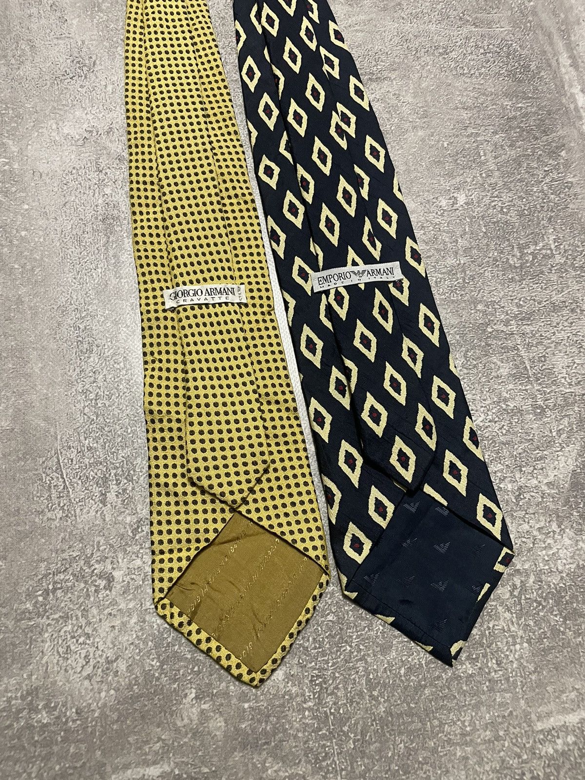 x2 Vintage Giorgio Armani & Emporio Armani Cravatte Tie