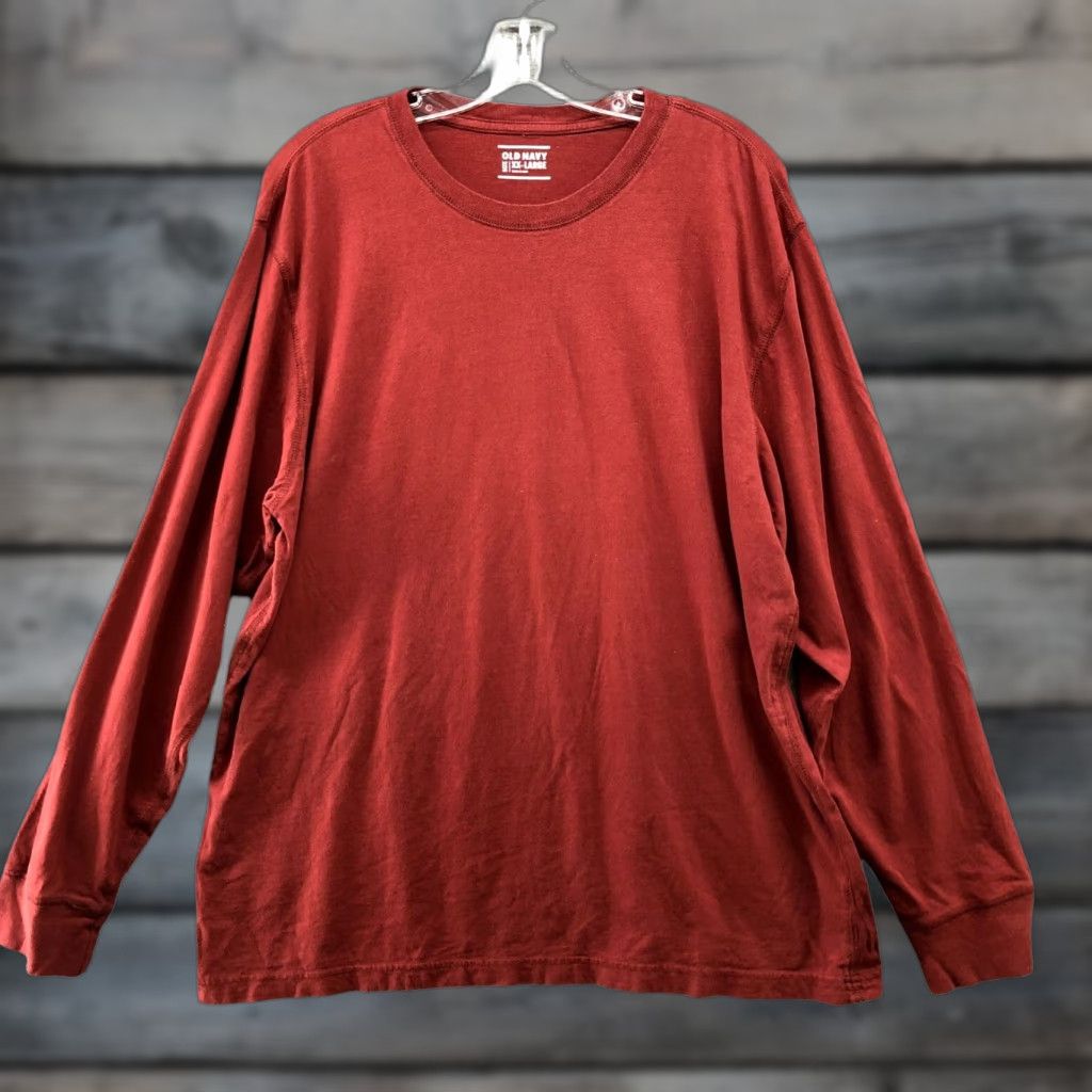 Old Navy Old Navy T-Shirt Mens XXL Crew Neck Long Sleeve Cotton Red Classi c Knit 2XL Casual Shirt Size US XXL / EU 58 / 5 - 1 Thumbnail
