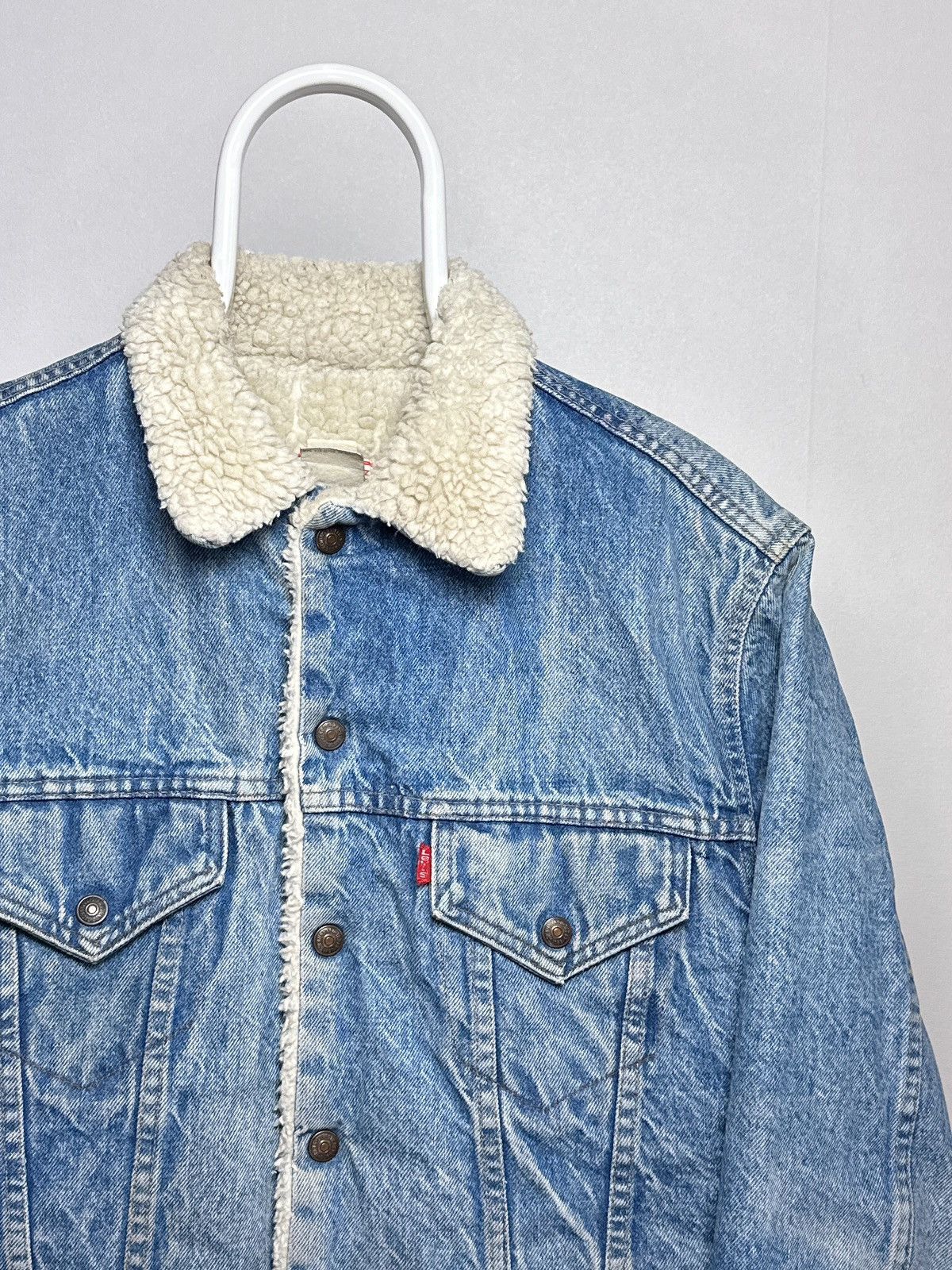Levi's Levi’s 1970s 70605-0213 Blank Tab Sherpa Lined Denim Jacket Size US S / EU 44-46 / 1 - 3 Thumbnail