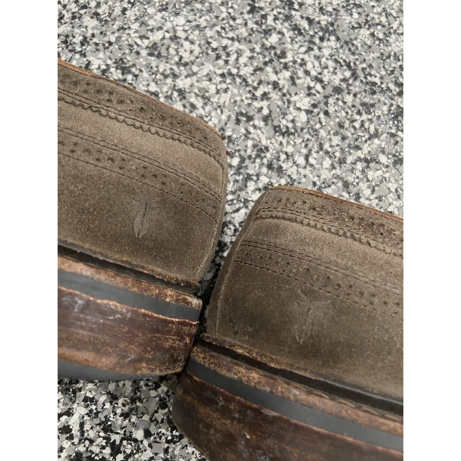 Frye Frye Brown Suede Leather Wingtip Lace Oxford Shoes Sz 12 D Size US 12 / EU 45 - 8 Thumbnail