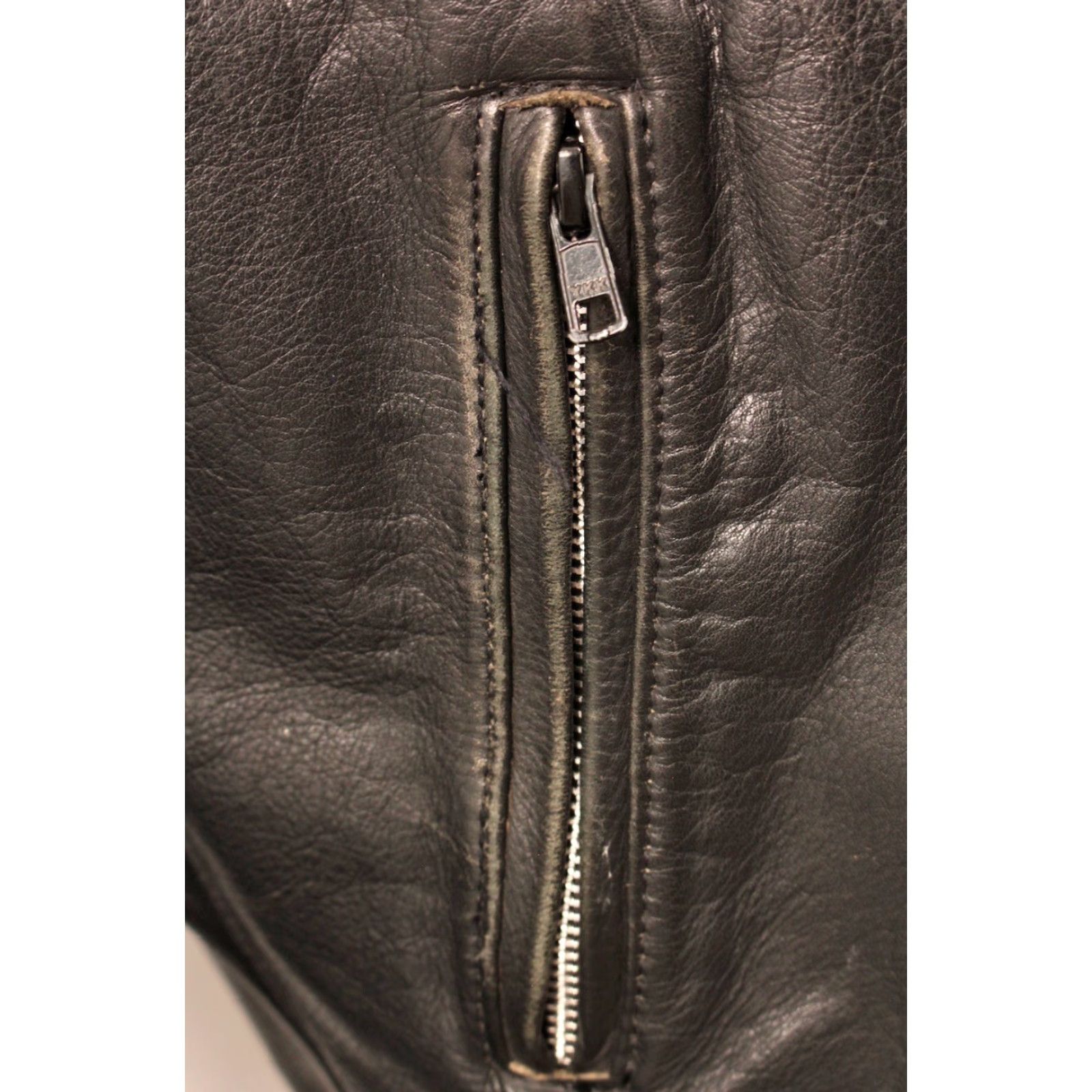 Vintage Eric Hodges Leather Racer Jacket Men's 90s Black M 1990s Motorcycle Vintage Mens Leather Jacket Size US M / EU 48-50 / 2 - 6 Thumbnail
