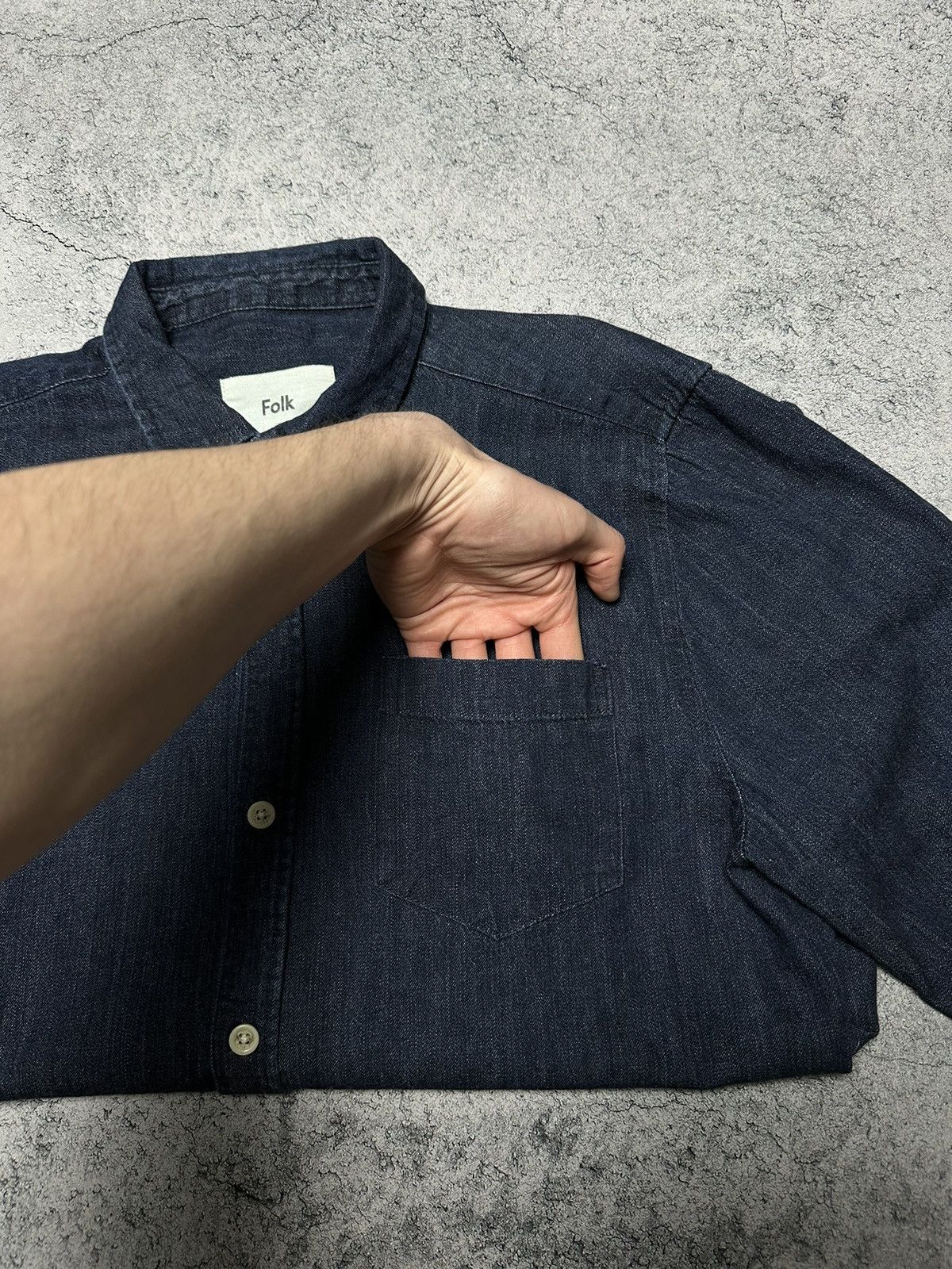 Folk Folk Denim Indigo Shirt Size 4 Size US L / EU 52-54 / 3 - 3 Thumbnail