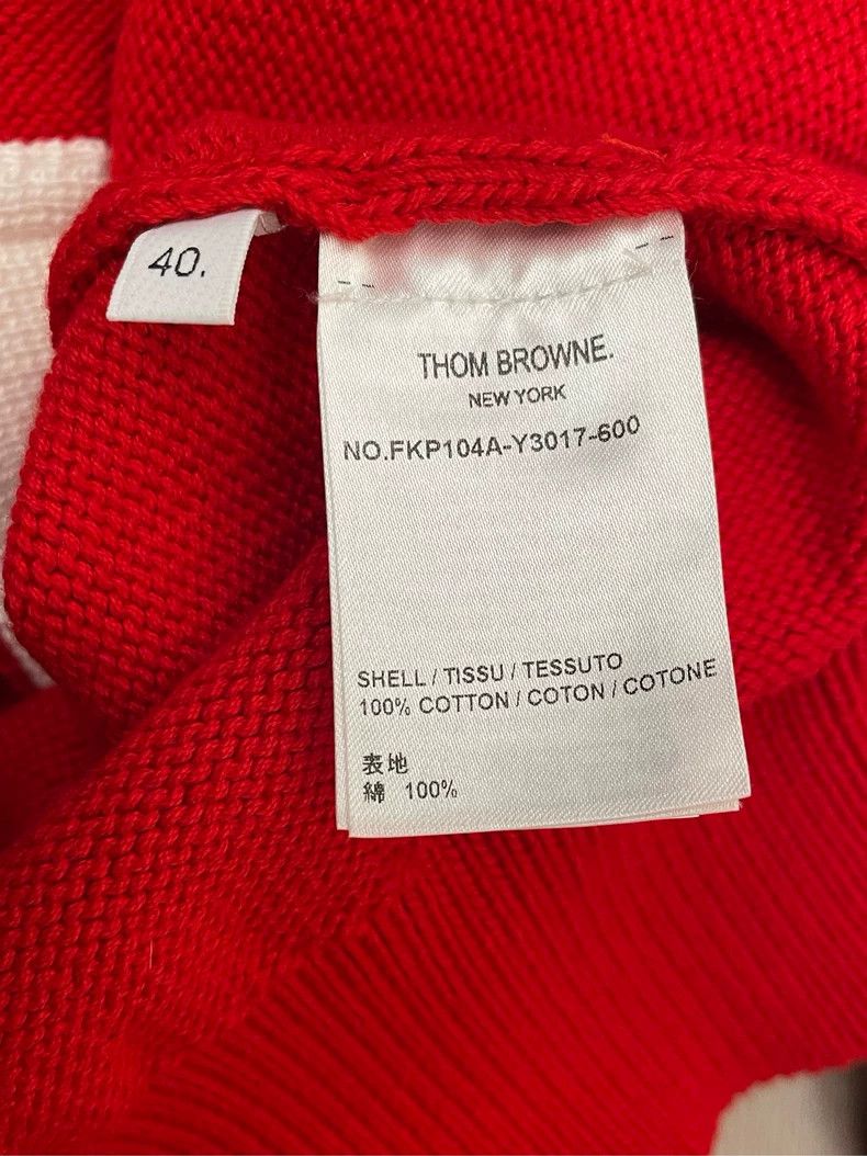 Thom Browne Thom browne Vintage red show puppy four-striped knitted Pol Size S / US 4 / IT 40 - 7 Thumbnail