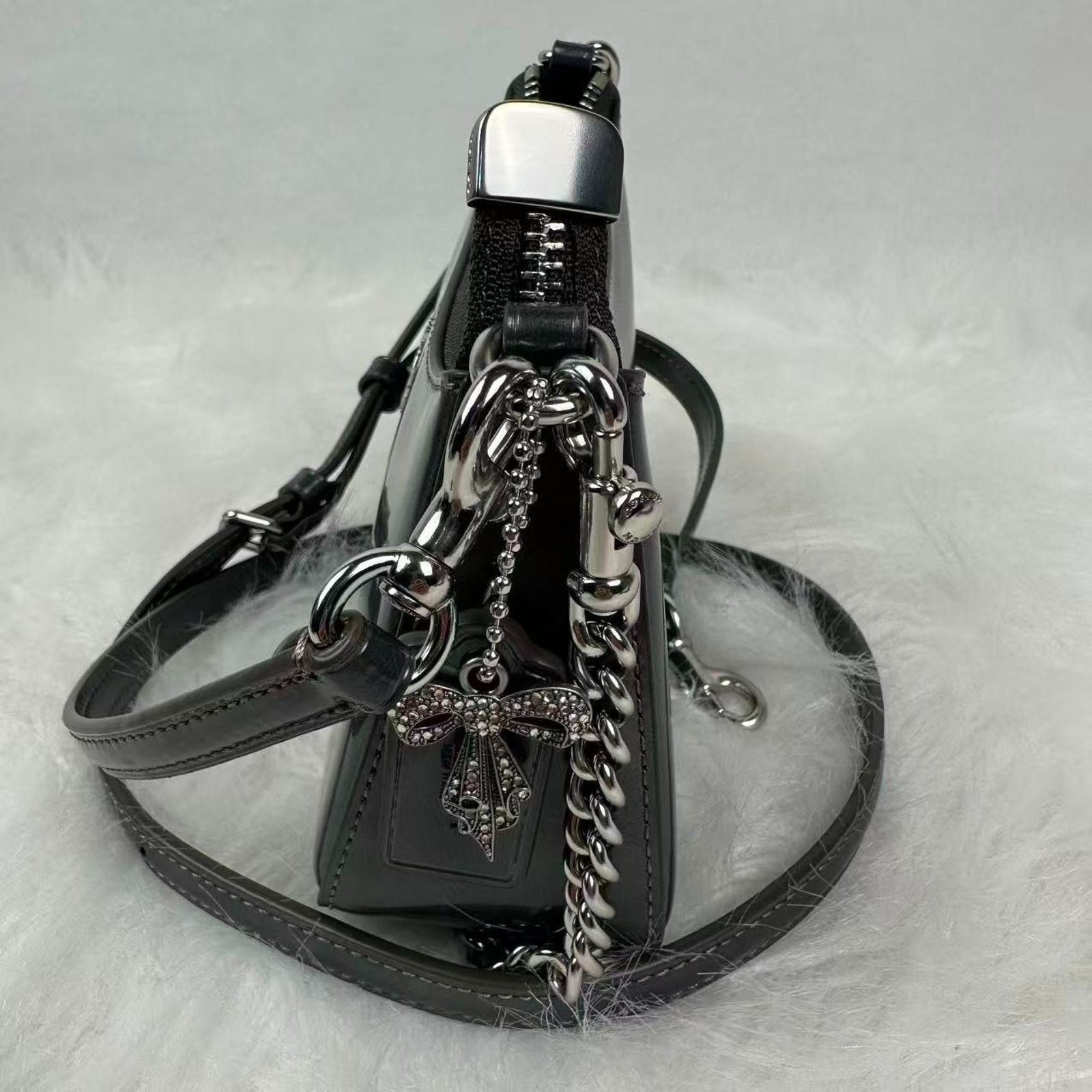 Coach Coach Teri Mini Crossbody Shoulder Silver Metallic Gunmetal Size ONE SIZE - 4 Thumbnail