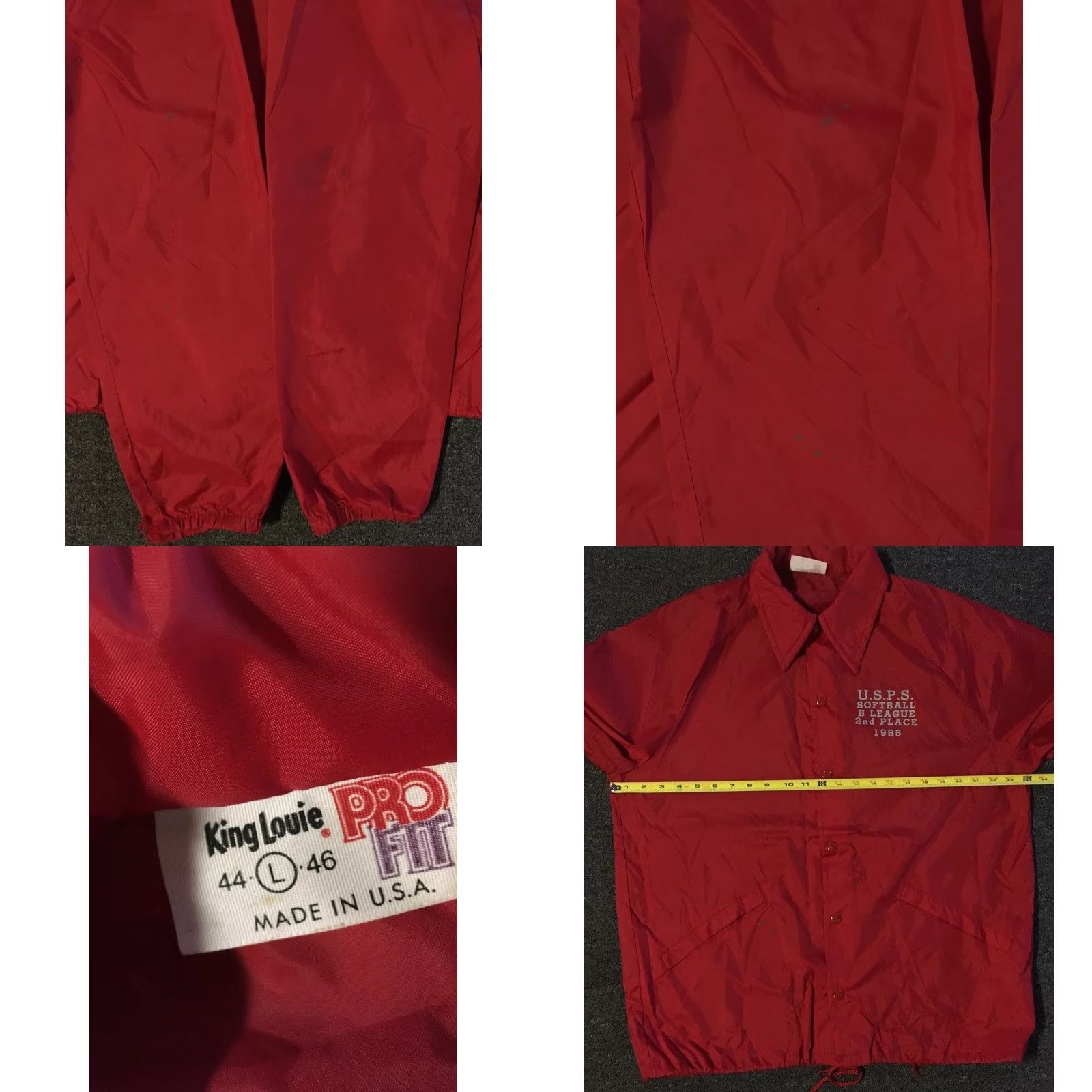 Vintage Vtg Vtg 80s USPS Softball Team Faded Distress Jacket L Red Mailman Windbreaker USA Men’s Jacket USPS 80s 90s Grunge Baseball Bar Harley Rock Size US L / EU 52-54 / 3 - 9 Thumbnail