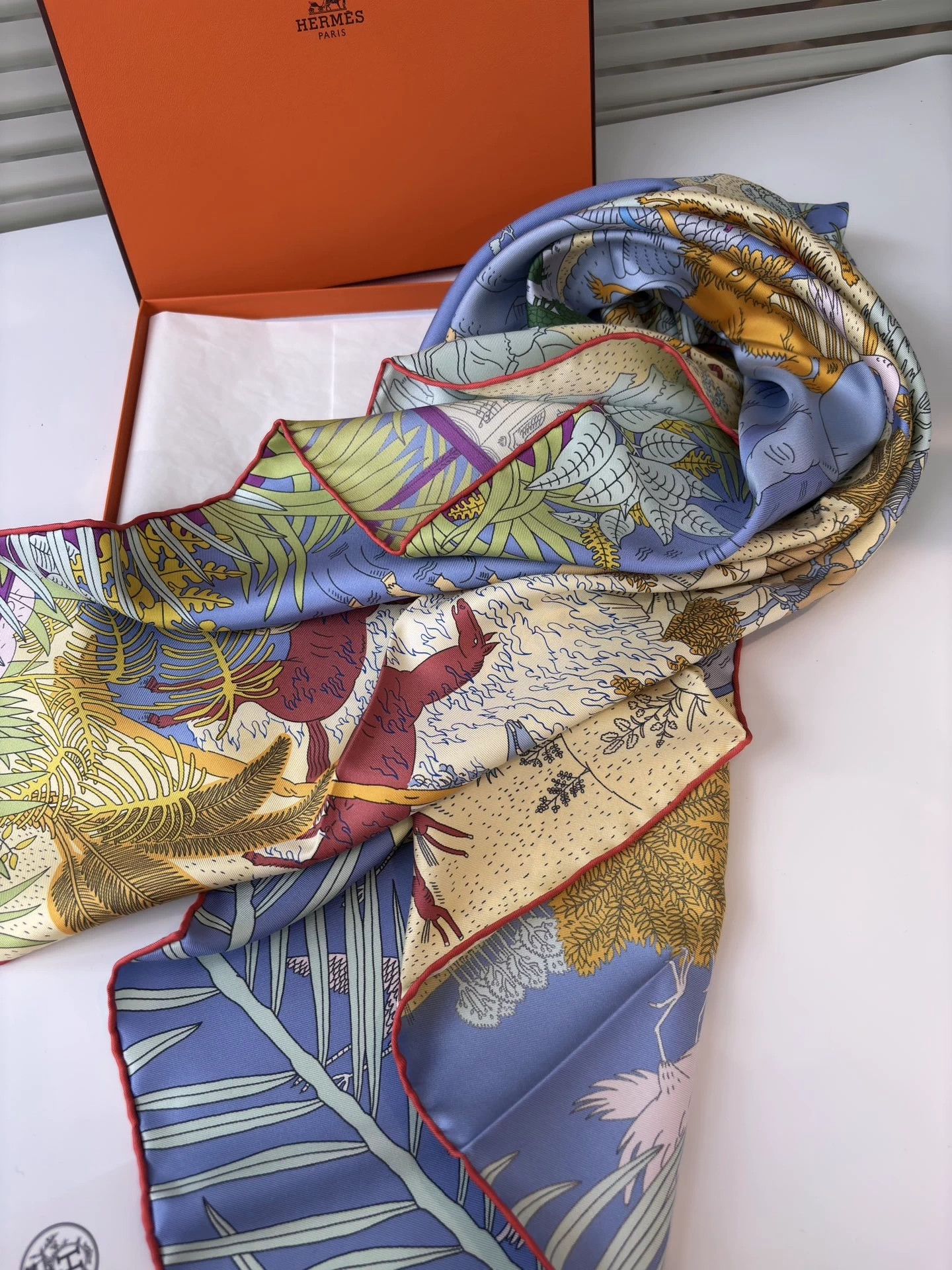 Hermes Hermes Animal Carnival 90x90 Scarf New w/ Box & Tag Size ONE SIZE - 5 Thumbnail