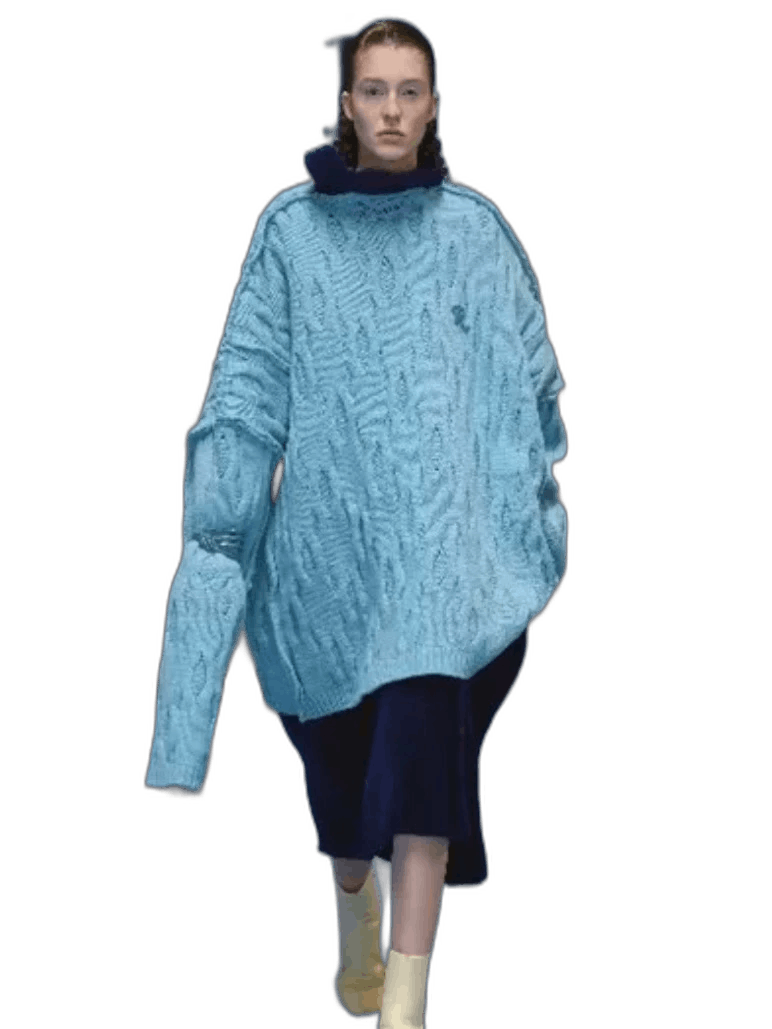 Raf Simons oversized blue knit sweater by raf simons Size US L / EU 52-54 / 3 - 1 Thumbnail